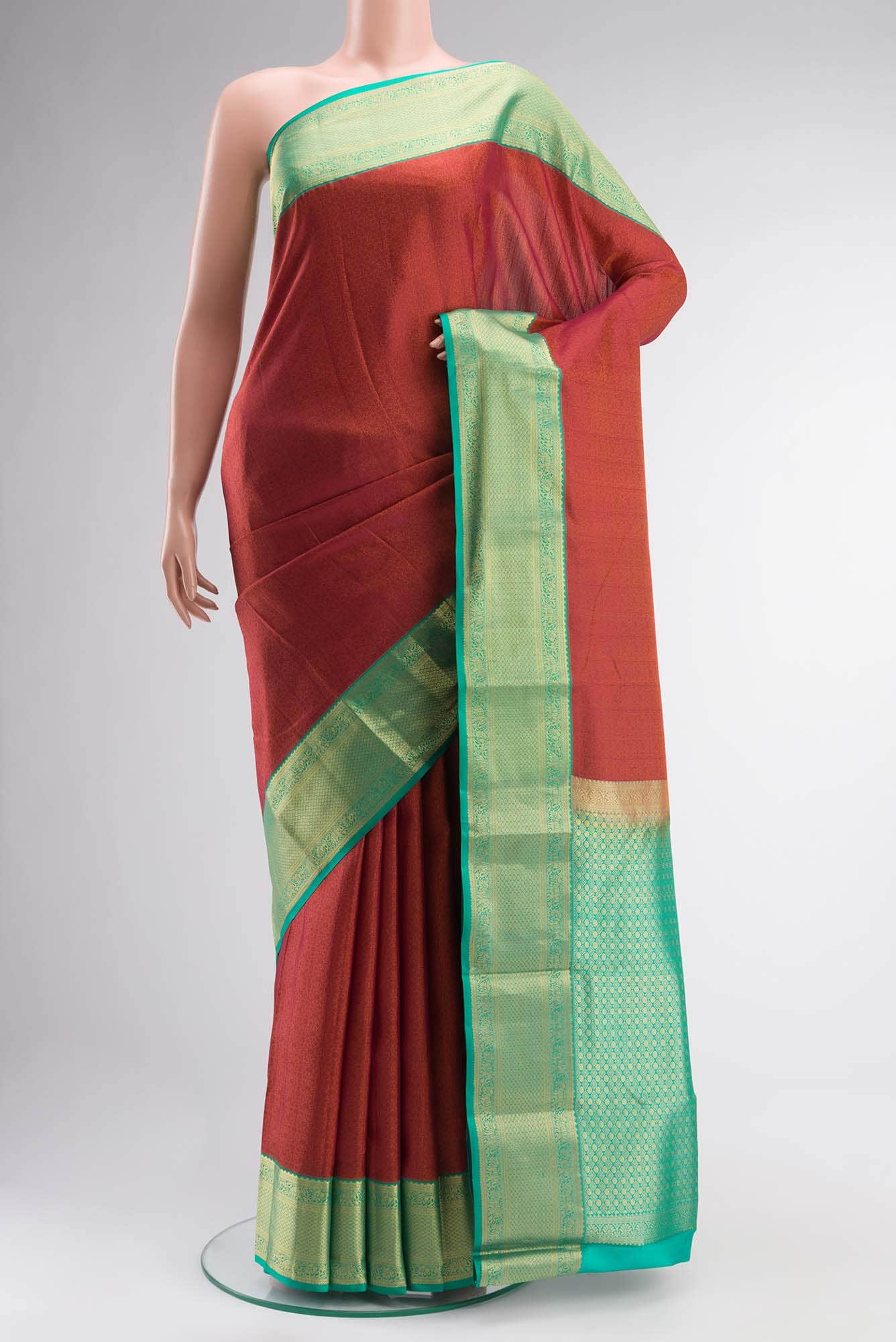 Orange Kanchipuram Silk Saree