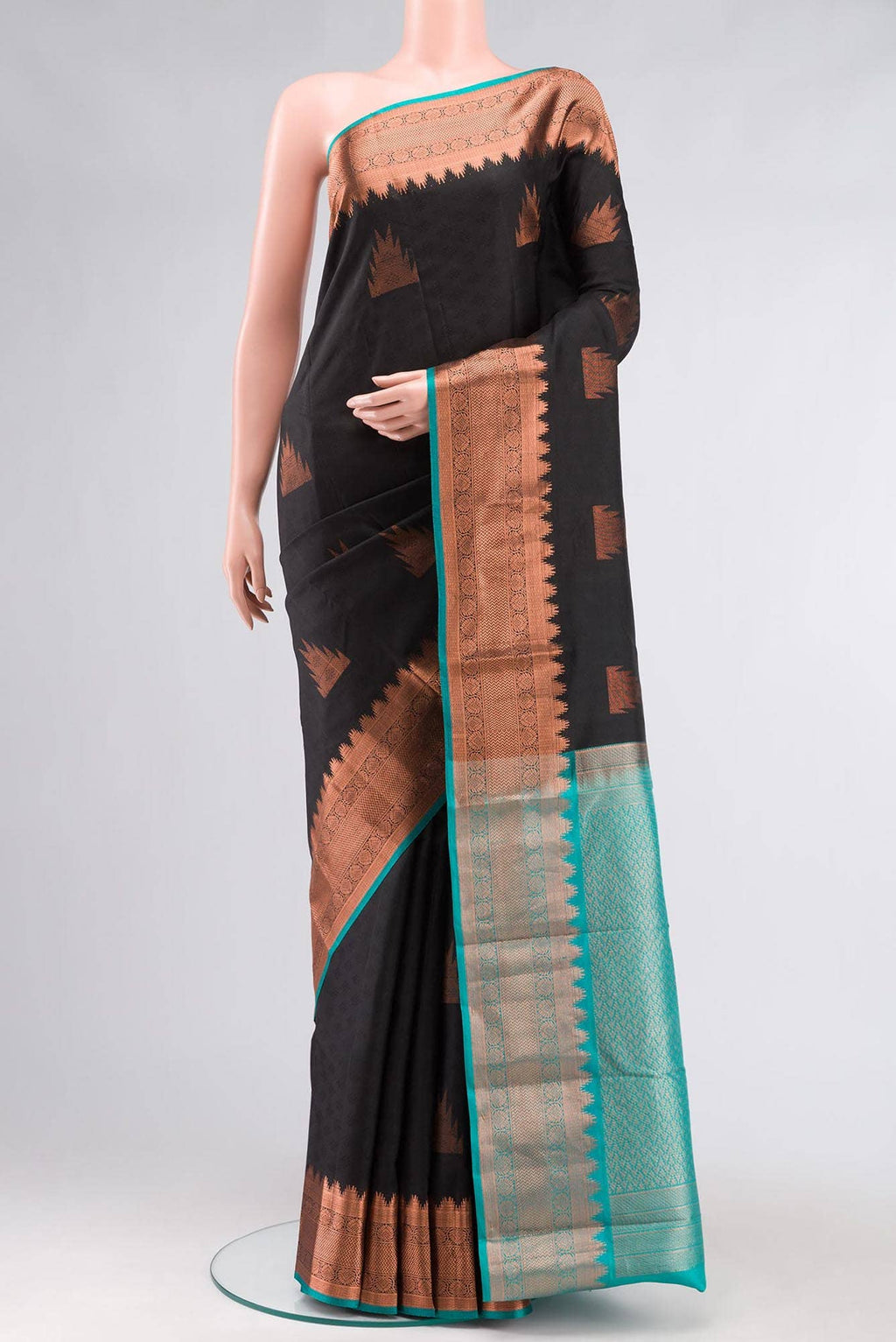Black Kanchipuram Silk Saree