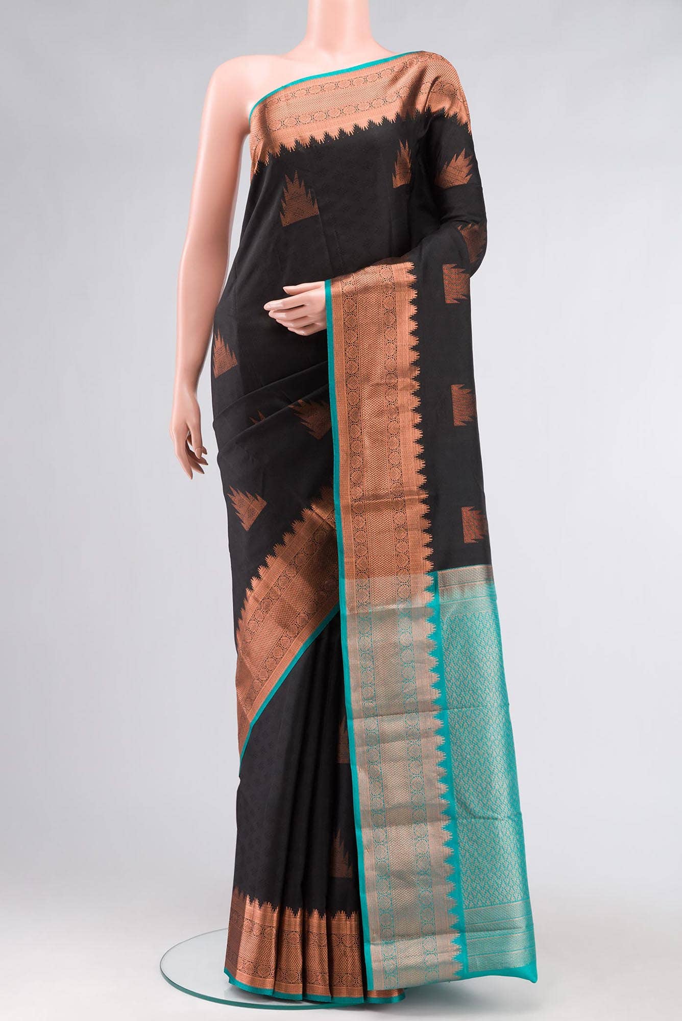Black Kanchipuram Silk Saree