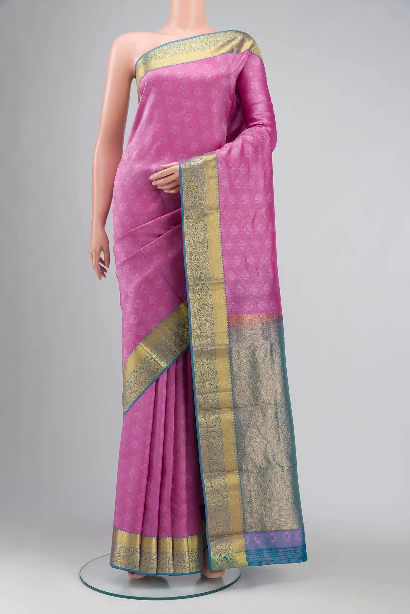 Pink Kanchipuram Silk Saree
