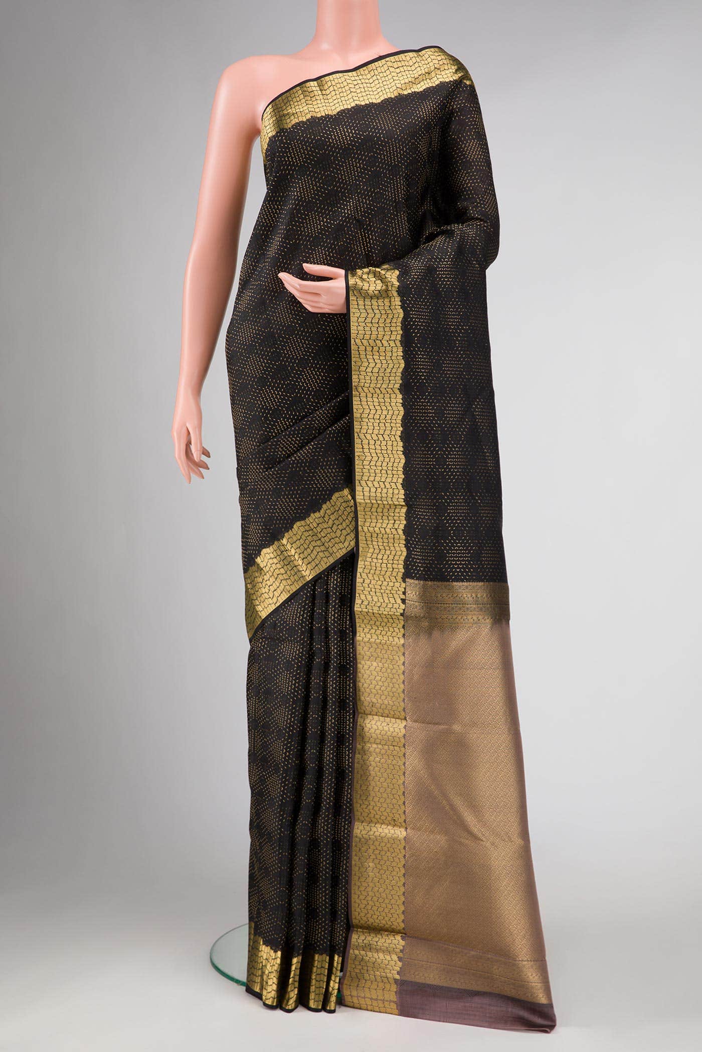 Black Kanchipuram Silk Saree