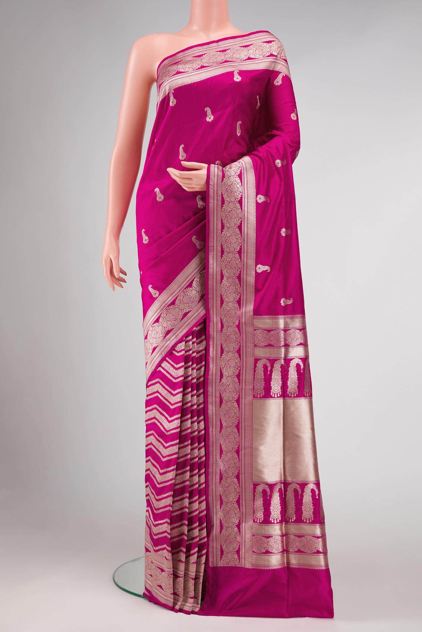Pink Dual Tone Banarasi Silk Saree