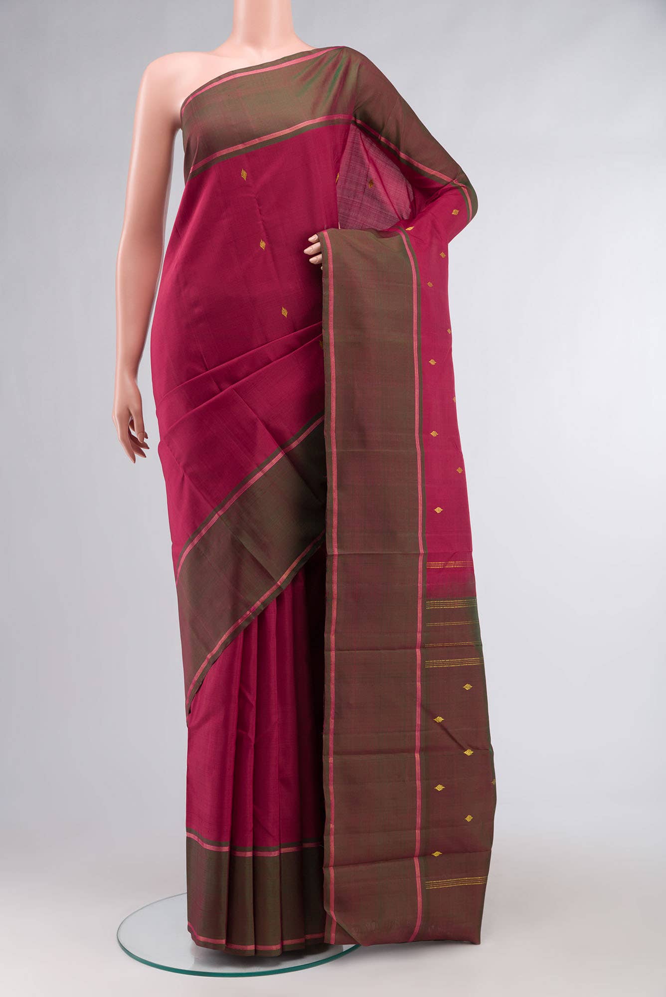 Maroon Kanchipuram Silk Saree