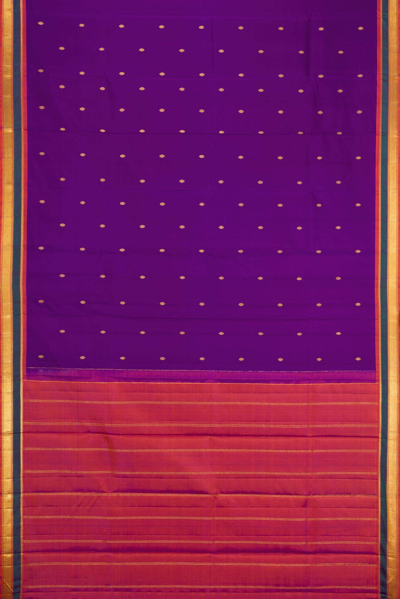 Pure Silk Pure Zari Violet Dual Tone Kanchipuram Saree