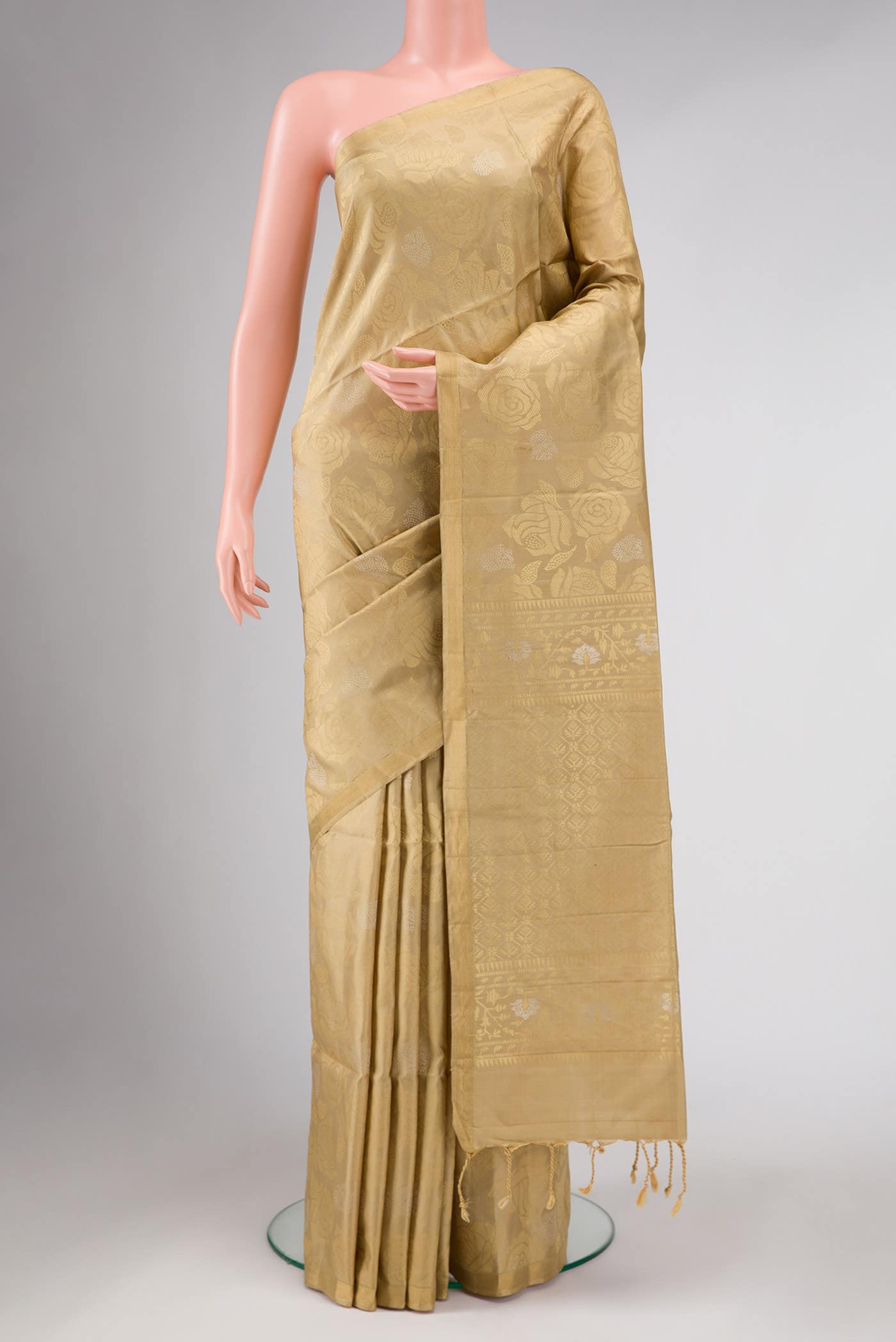 Gold Dual Tone Soft Silk Saree