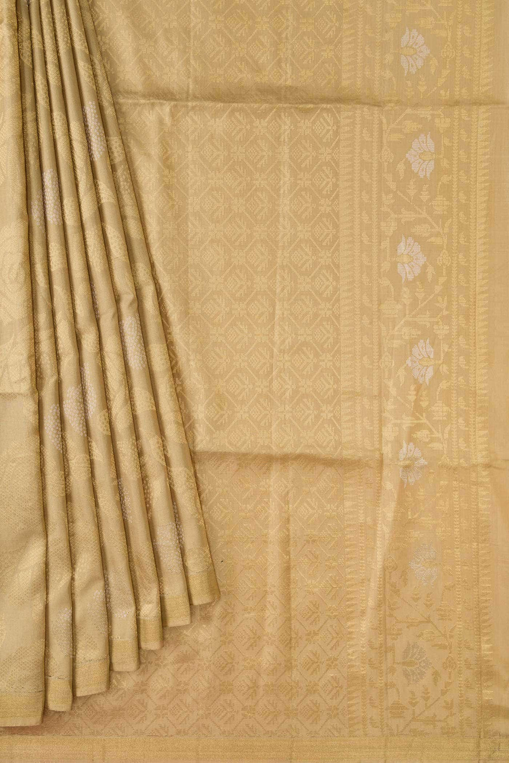 Gold Dual Tone Soft Silk Saree