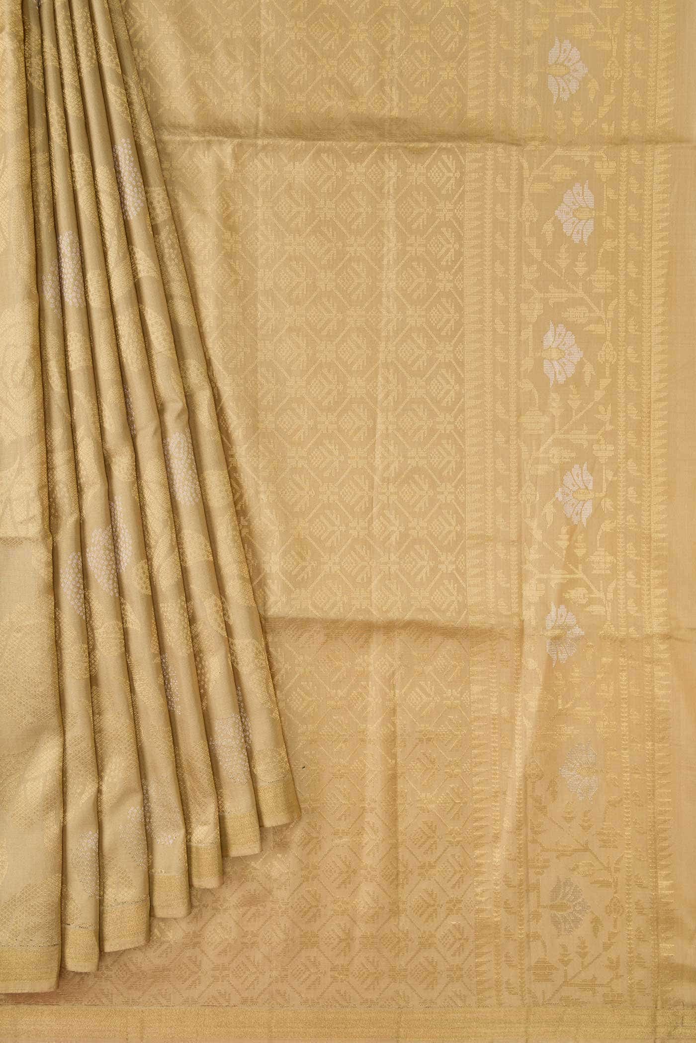 Gold Dual Tone Soft Silk Saree