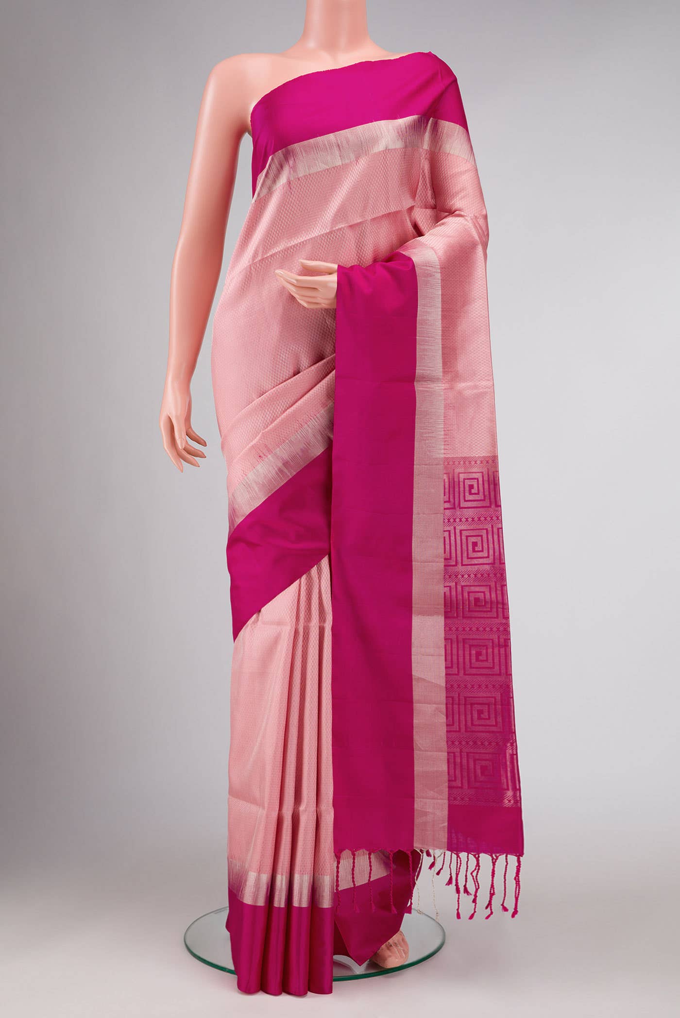Golden Peach Dual Tone Soft Silk Saree