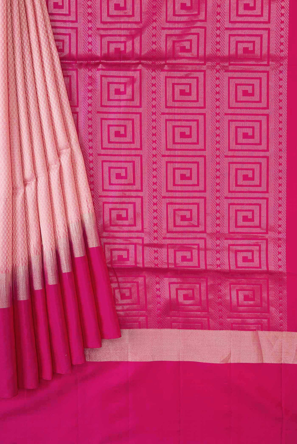 Golden Peach Dual Tone Soft Silk Saree