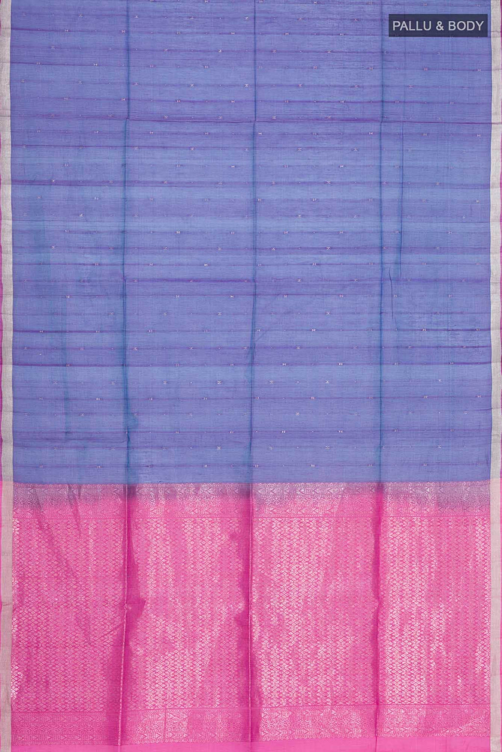 Blue with Pink Dual Tone Silk Cotton Saree