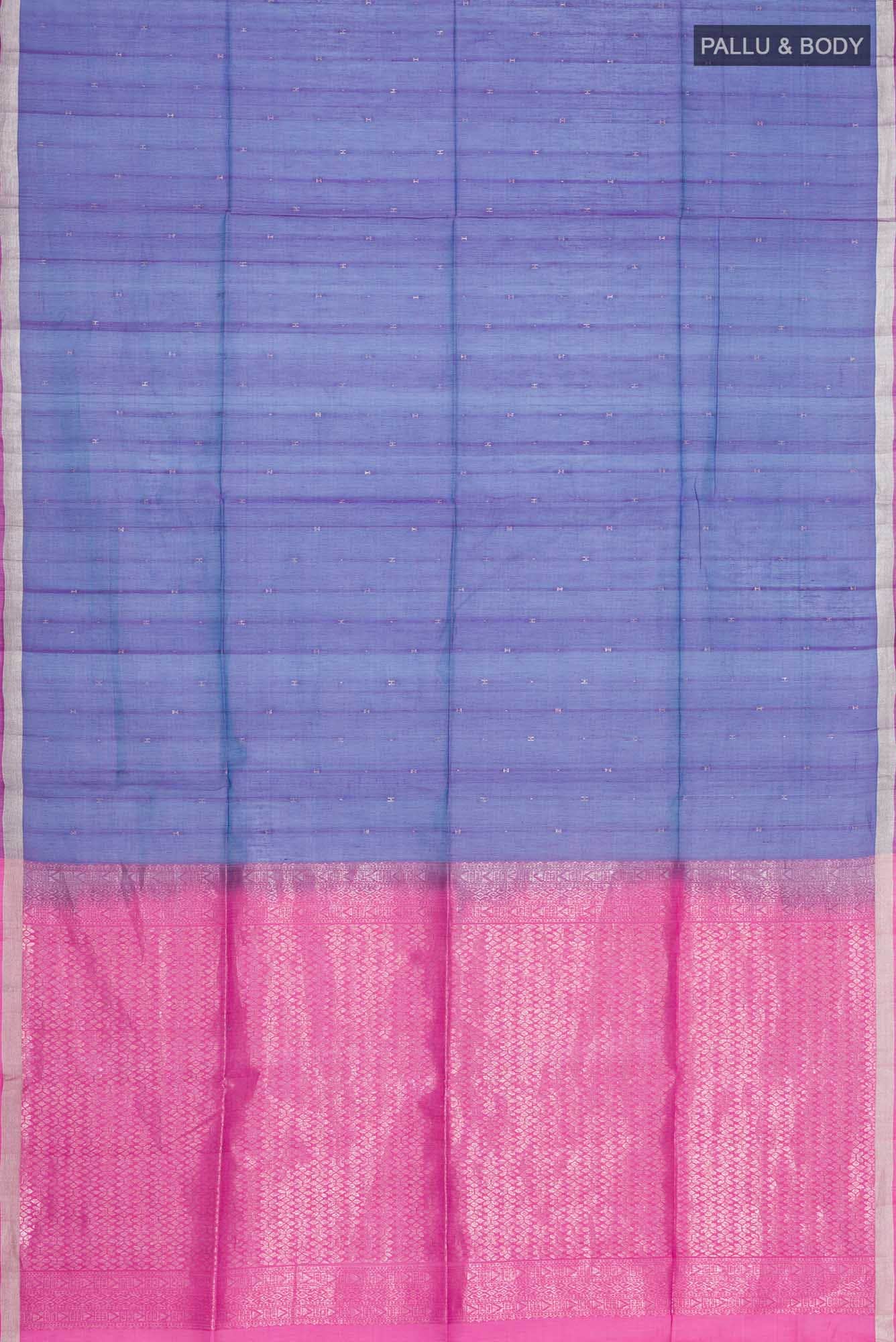 Blue with Pink Dual Tone Silk Cotton Saree