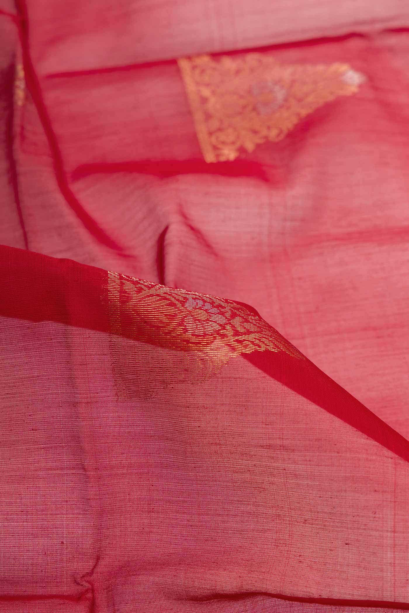Red Dual Tone Silk Cotton Saree