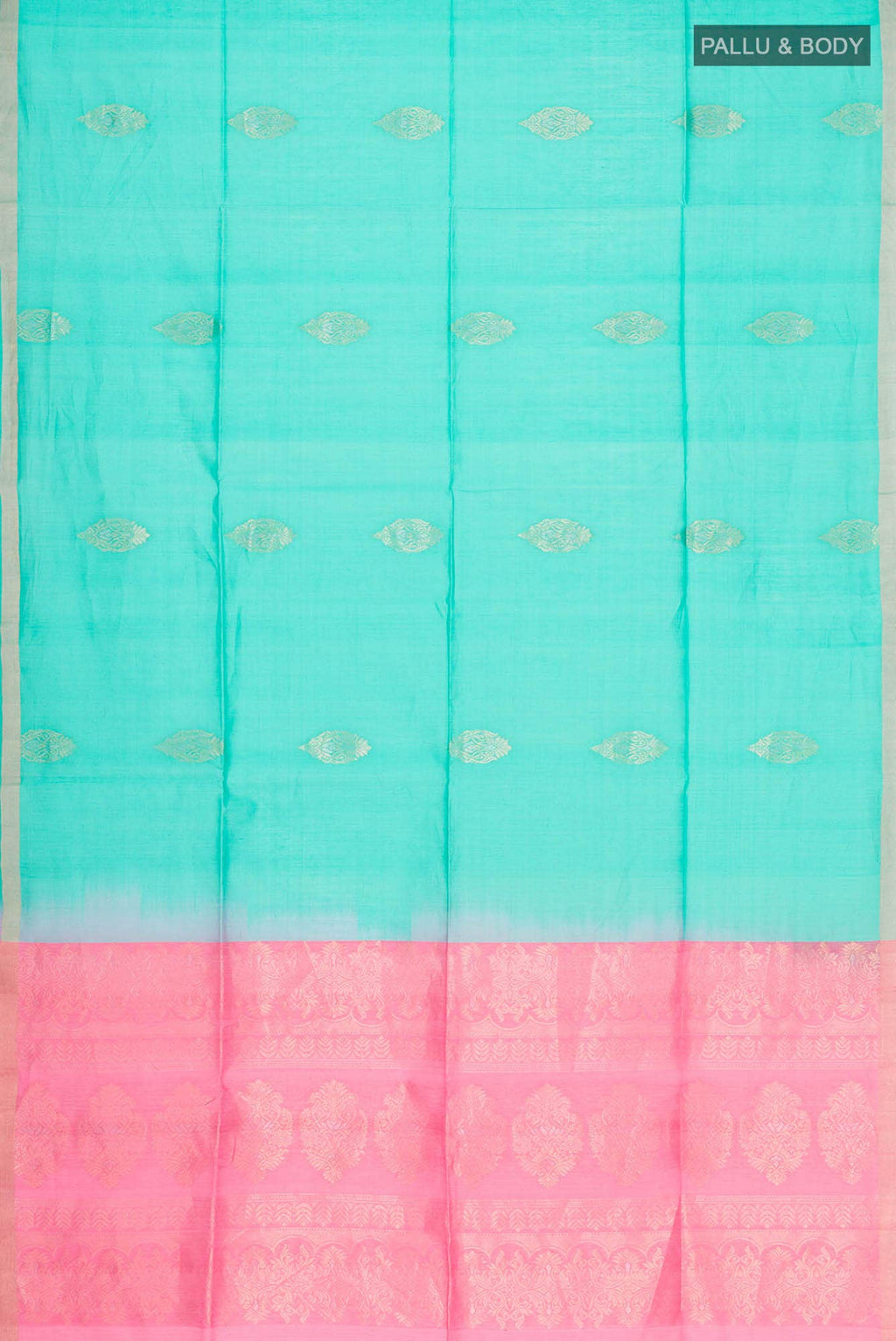 Turquoise Silk Cotton Saree