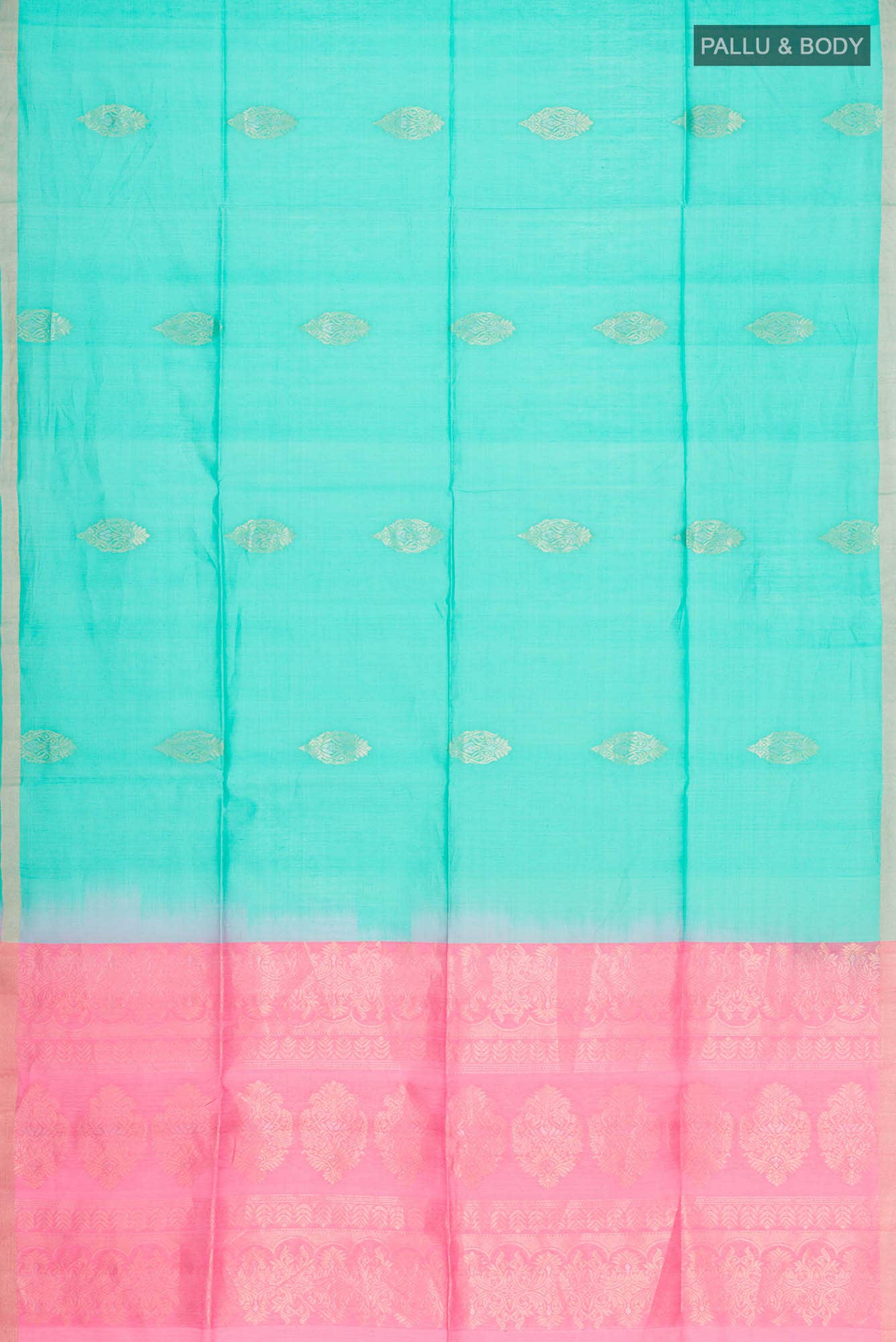 Turquoise Silk Cotton Saree