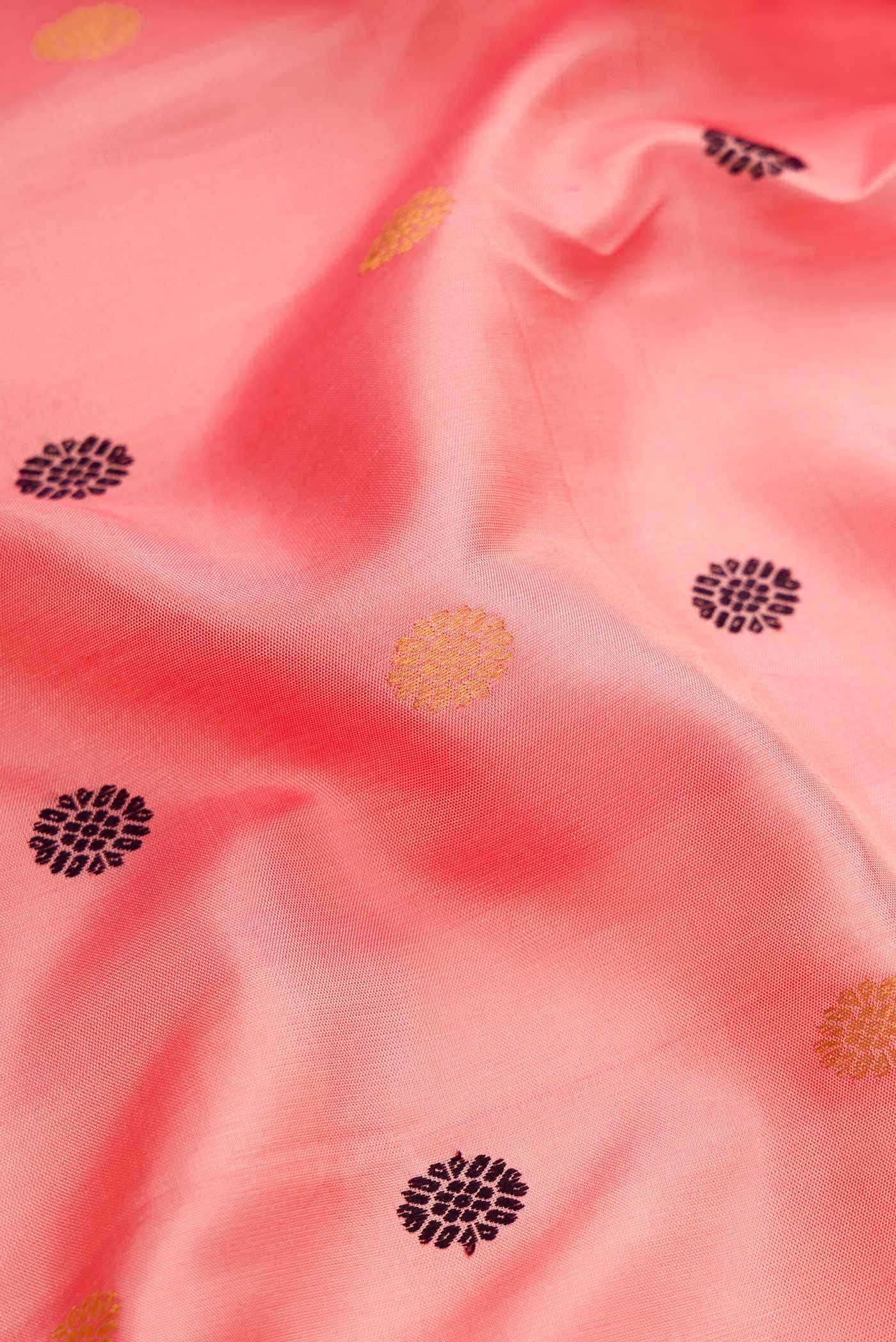 Golden Peach Gadwal Silk Saree
