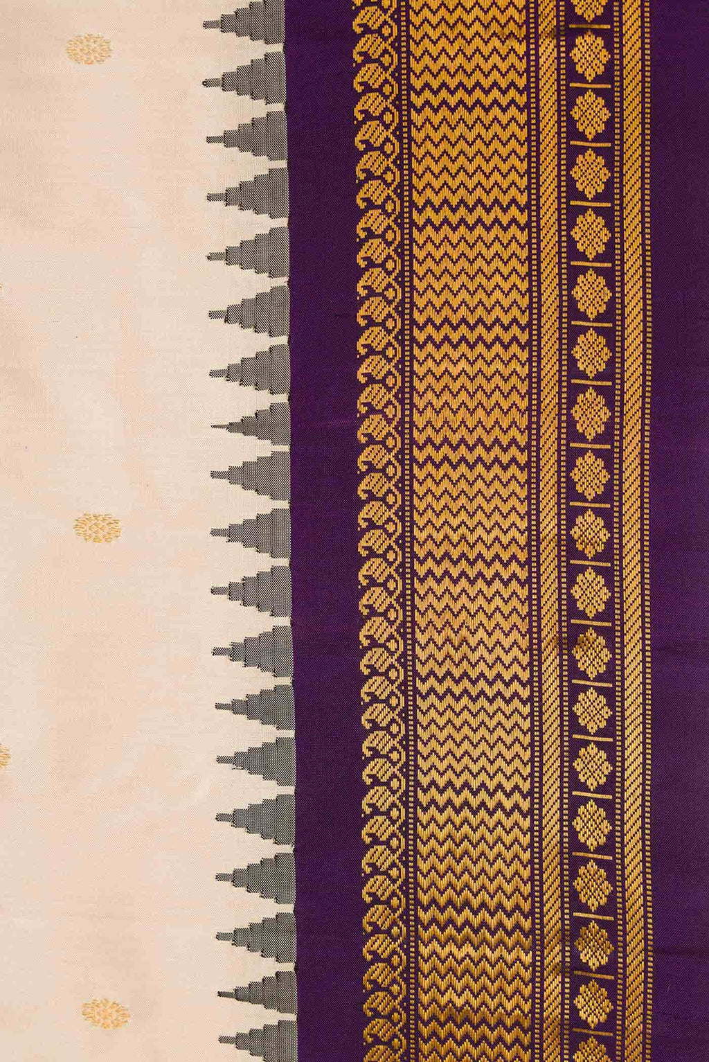 Beige Gadwal Silk Saree