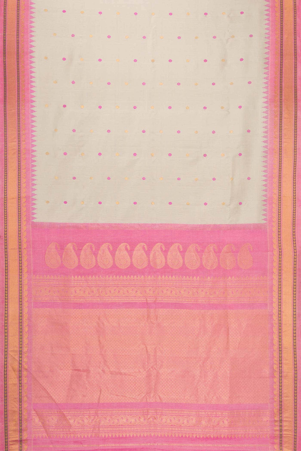 Beige Gadwal Silk Saree