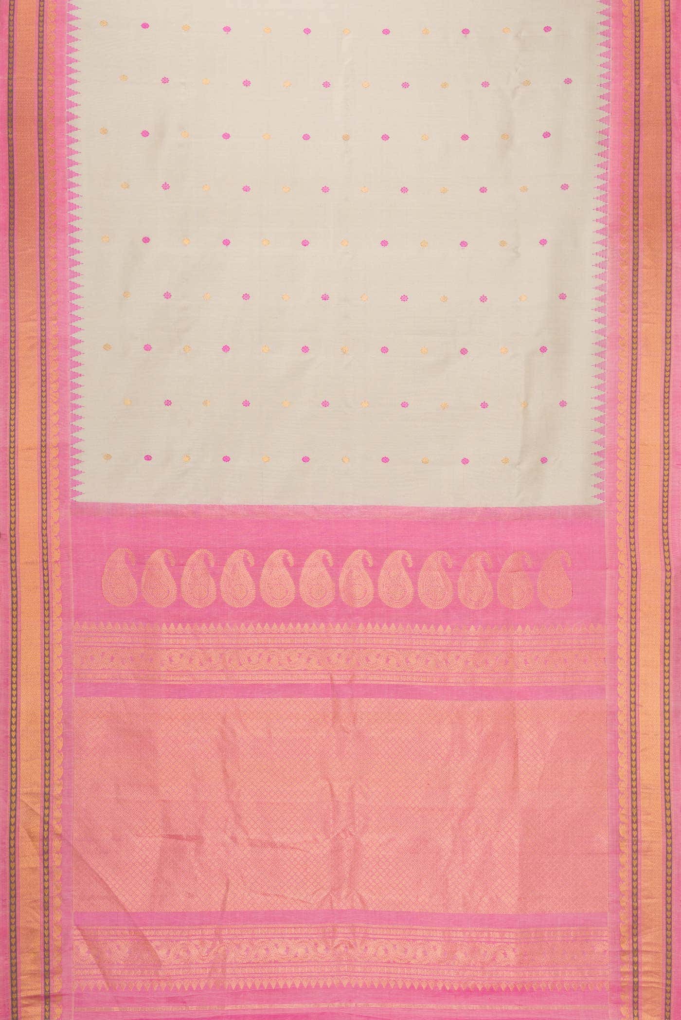 Beige Gadwal Silk Saree