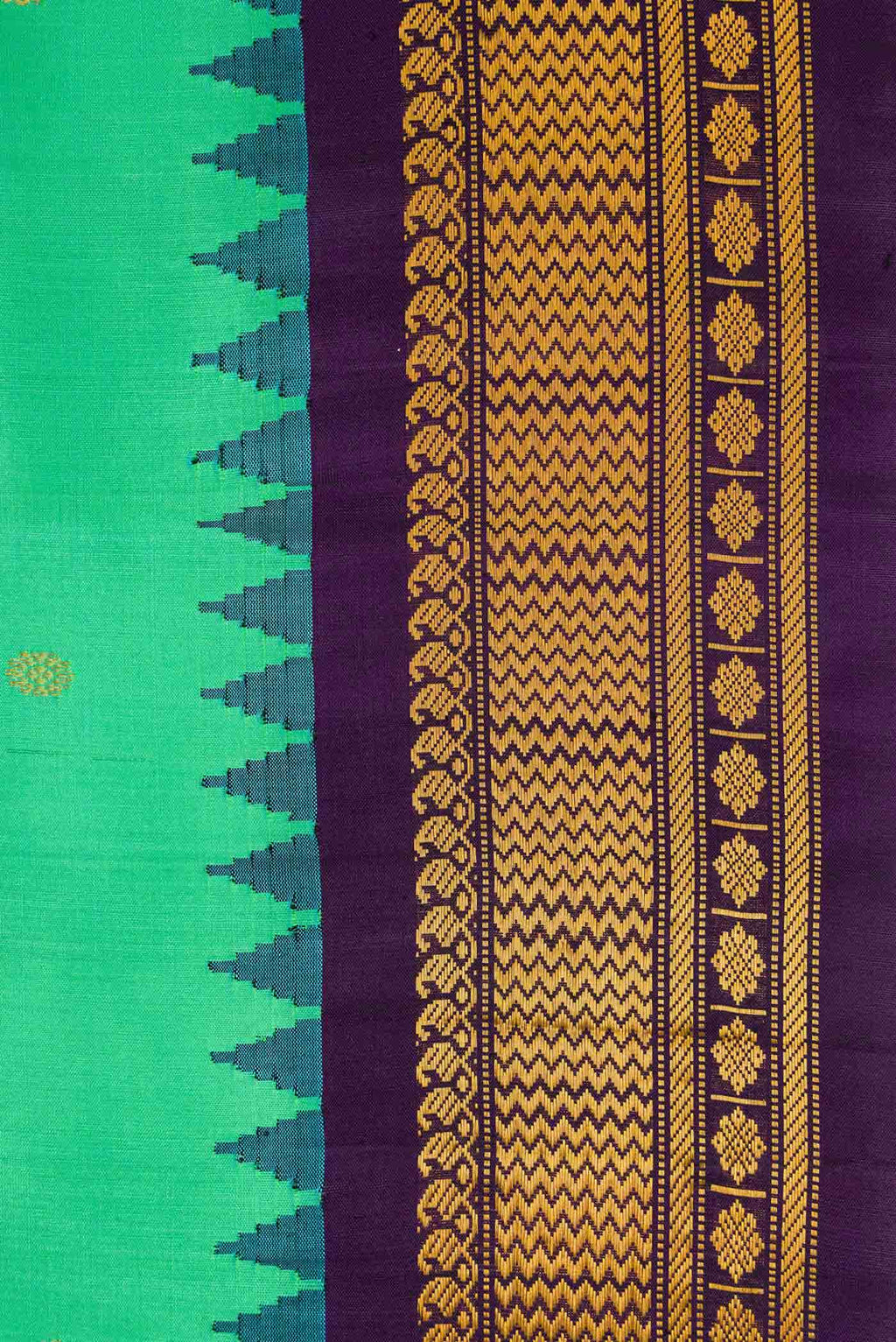 Sea Green Dual Tone Gadwal Silk Saree