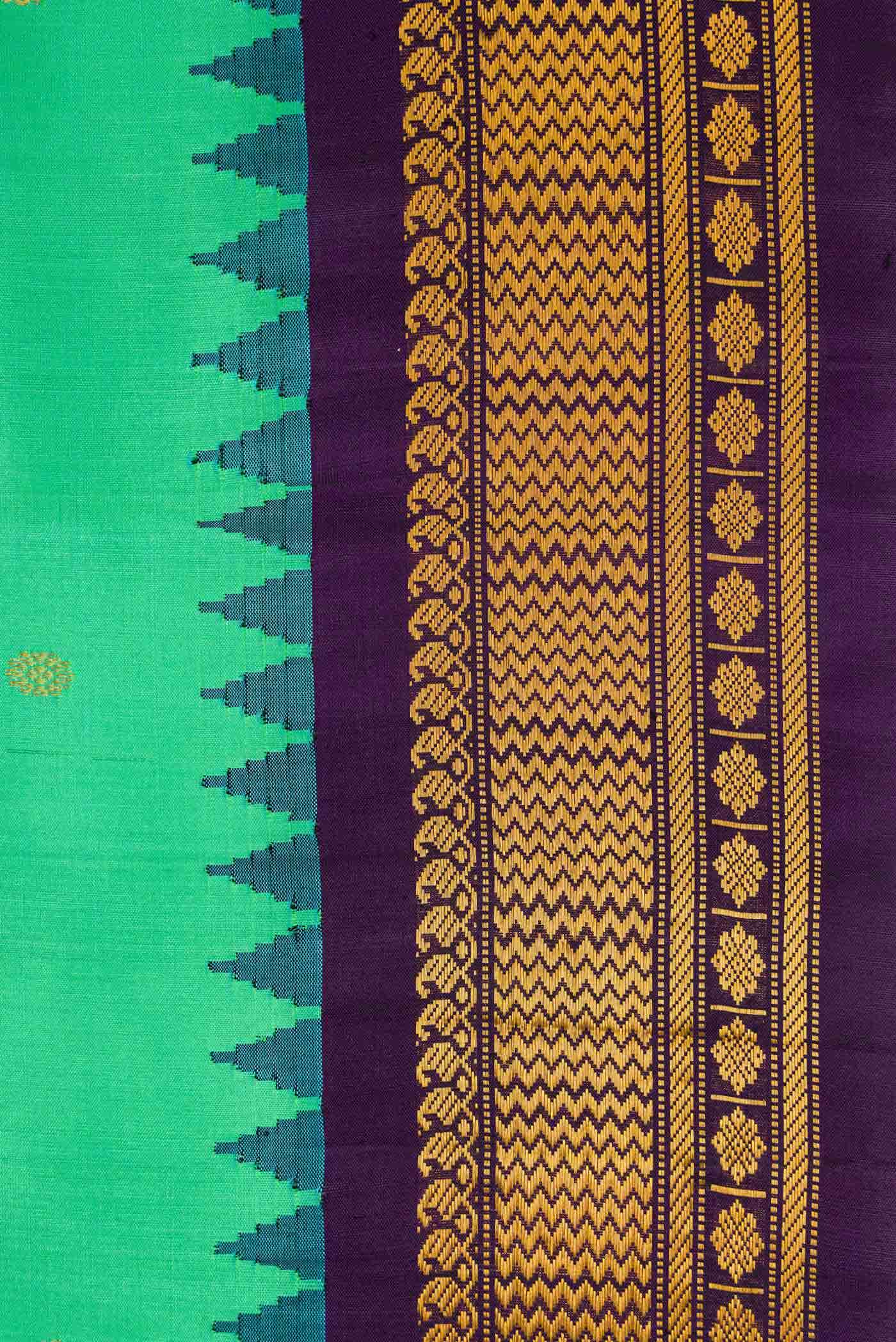 Sea Green Dual Tone Gadwal Silk Saree