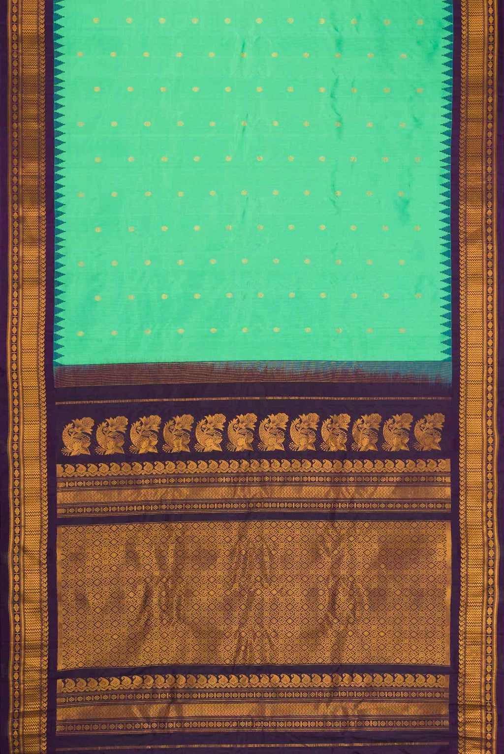 Sea Green Dual Tone Gadwal Silk Saree