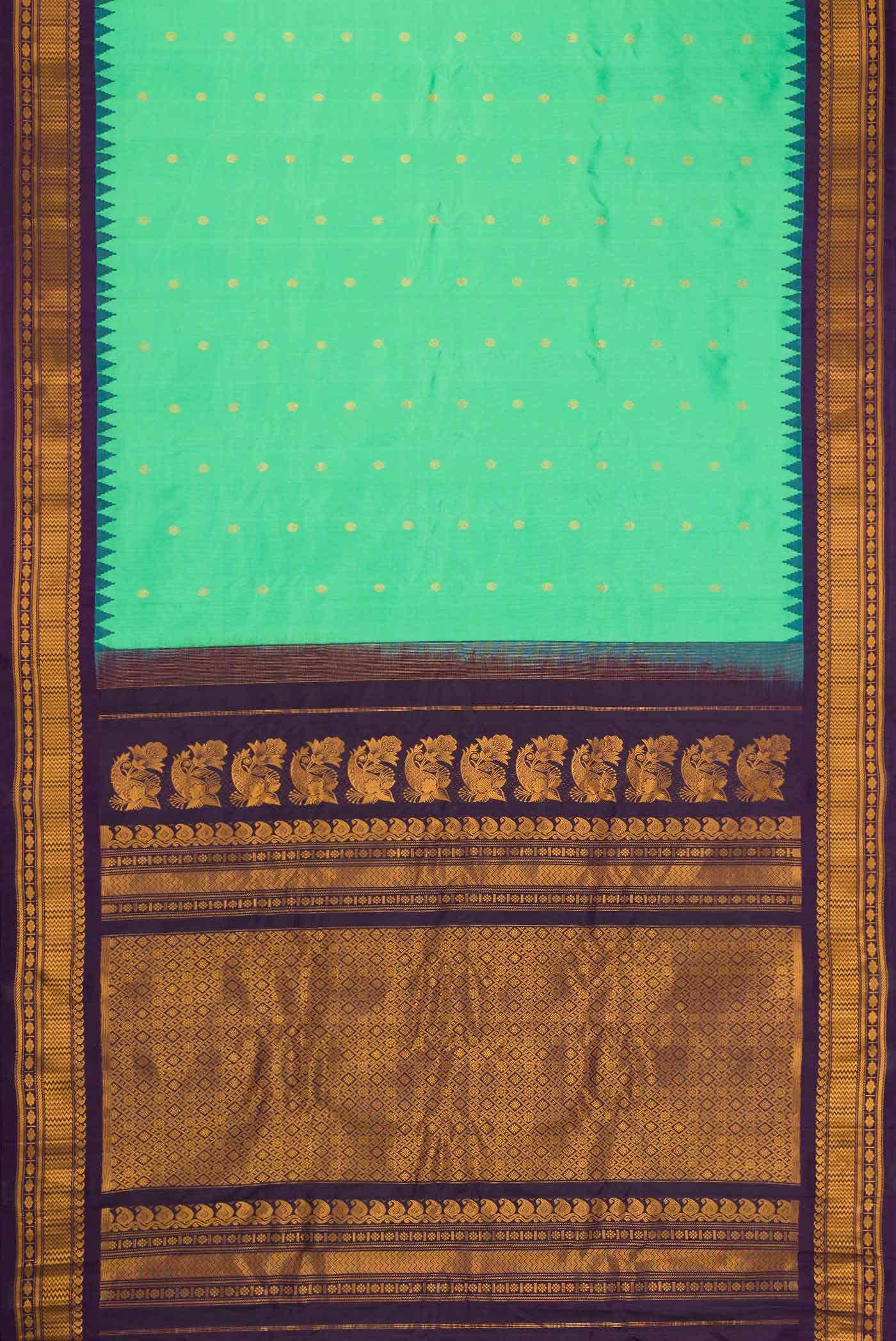 Sea Green Dual Tone Gadwal Silk Saree
