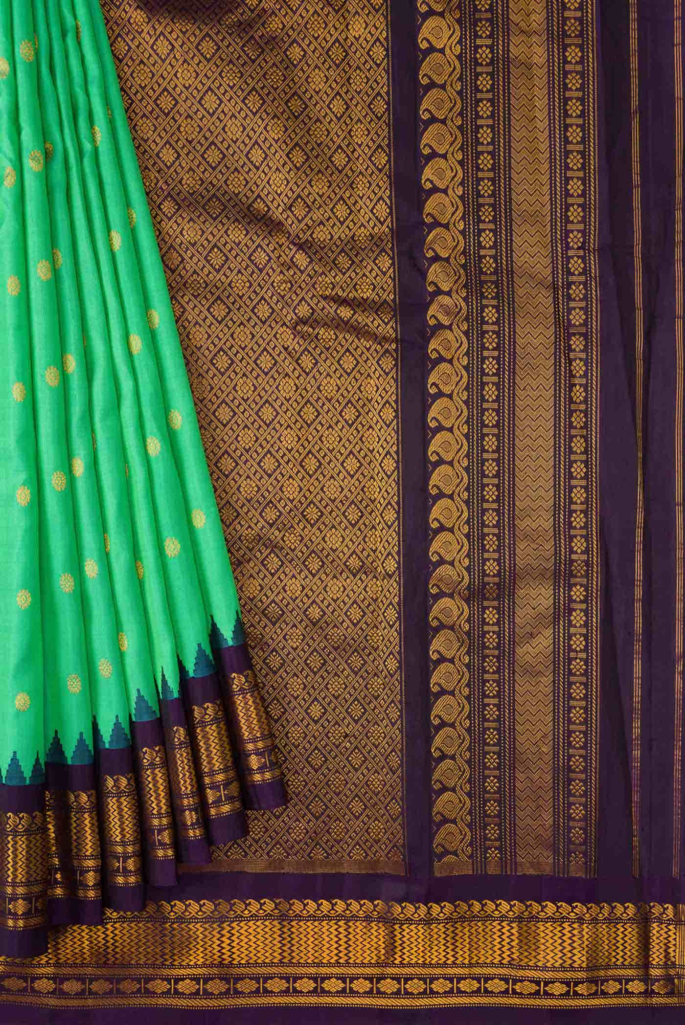 Sea Green Dual Tone Gadwal Silk Saree