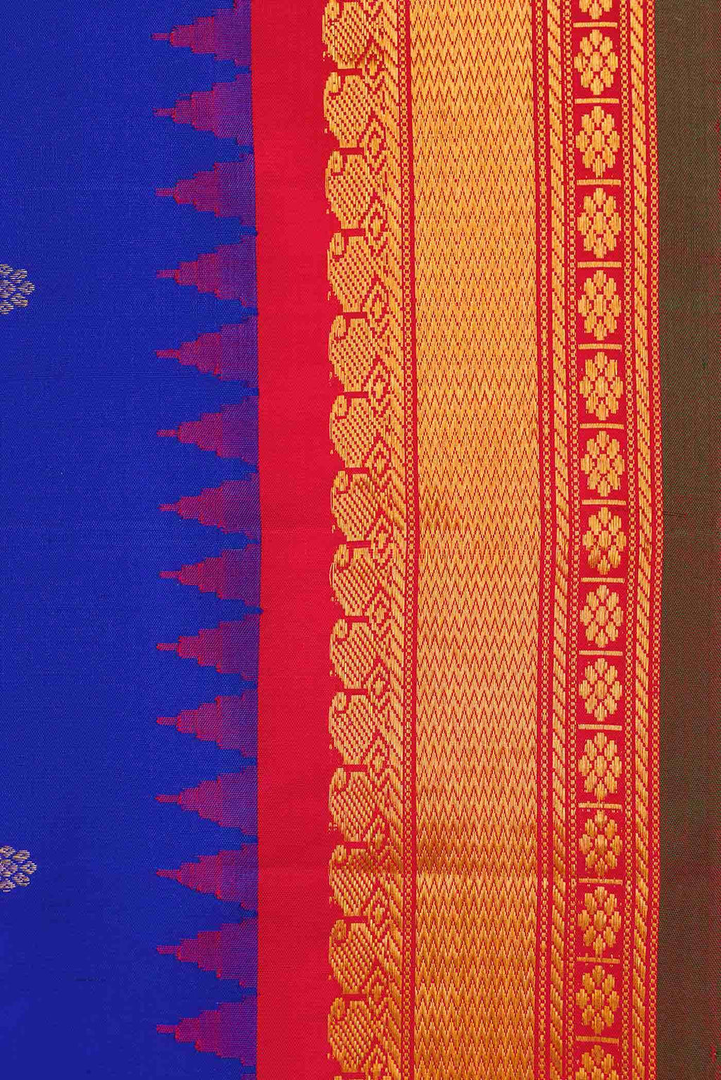 Royal Blue Dual Tone Gadwal Silk Saree