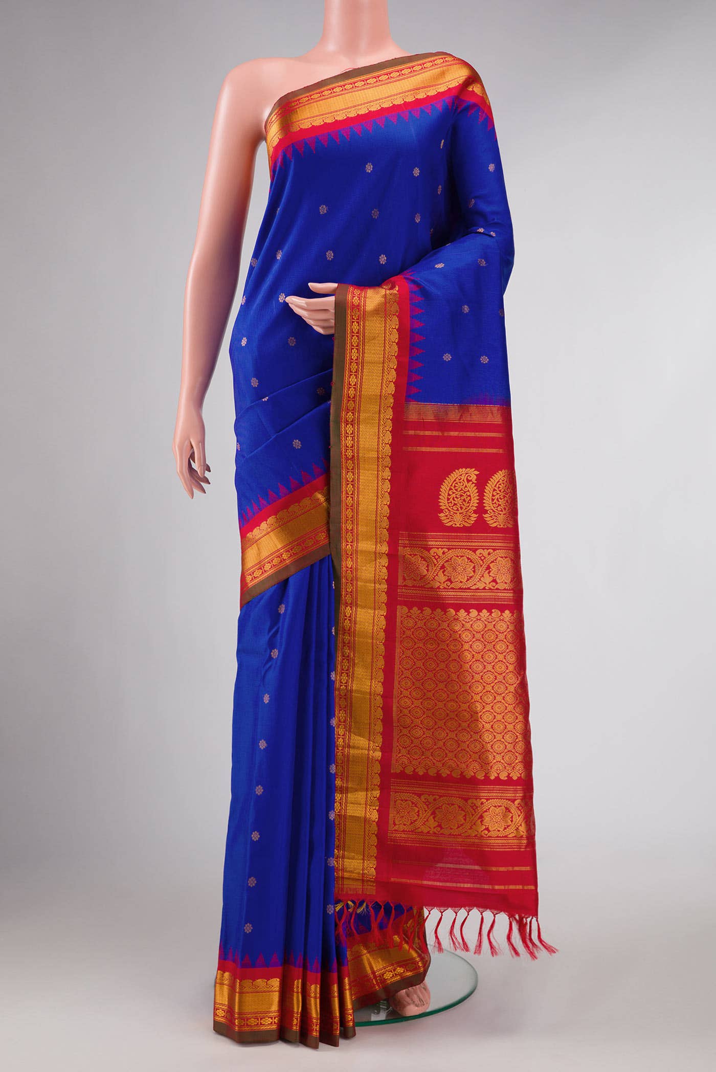 Royal Blue Dual Tone Gadwal Silk Saree