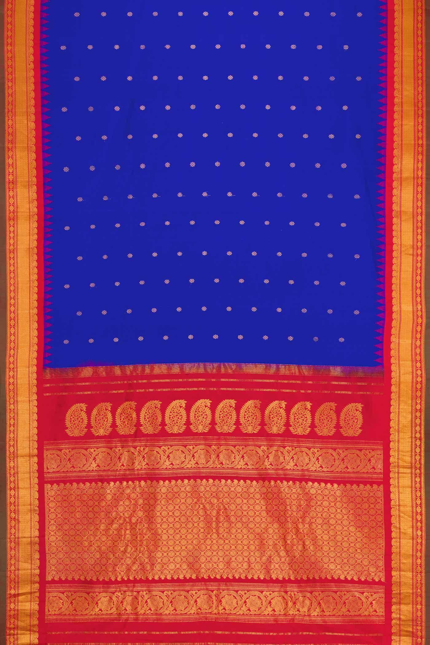 Royal Blue Dual Tone Gadwal Silk Saree