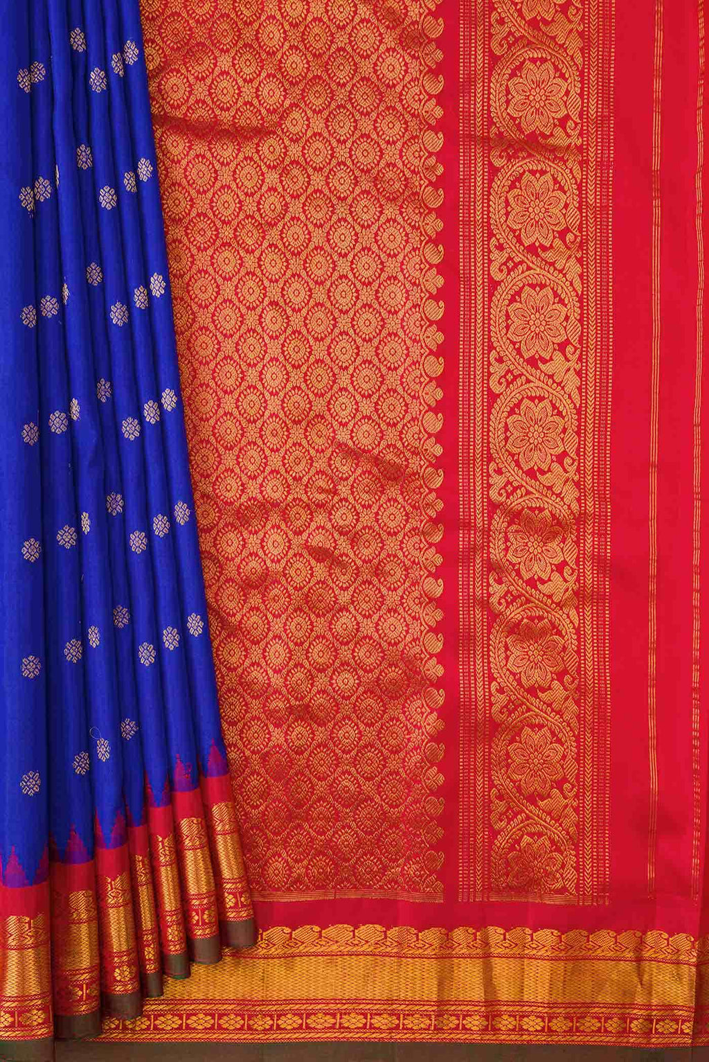 Royal Blue Dual Tone Gadwal Silk Saree