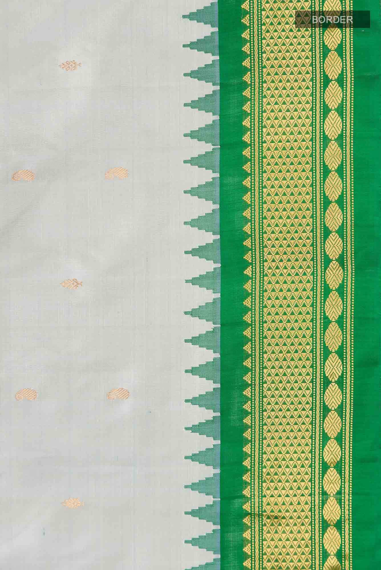 Grey Gadwal Silk Saree