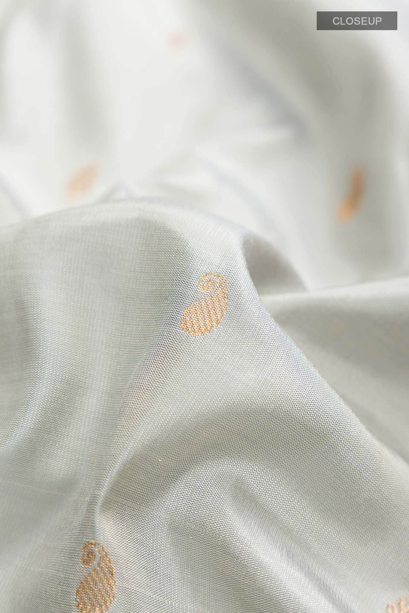 Grey Gadwal Silk Saree