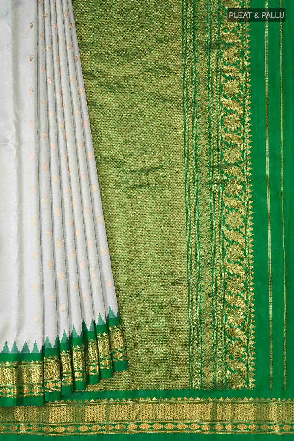Grey Gadwal Silk Saree
