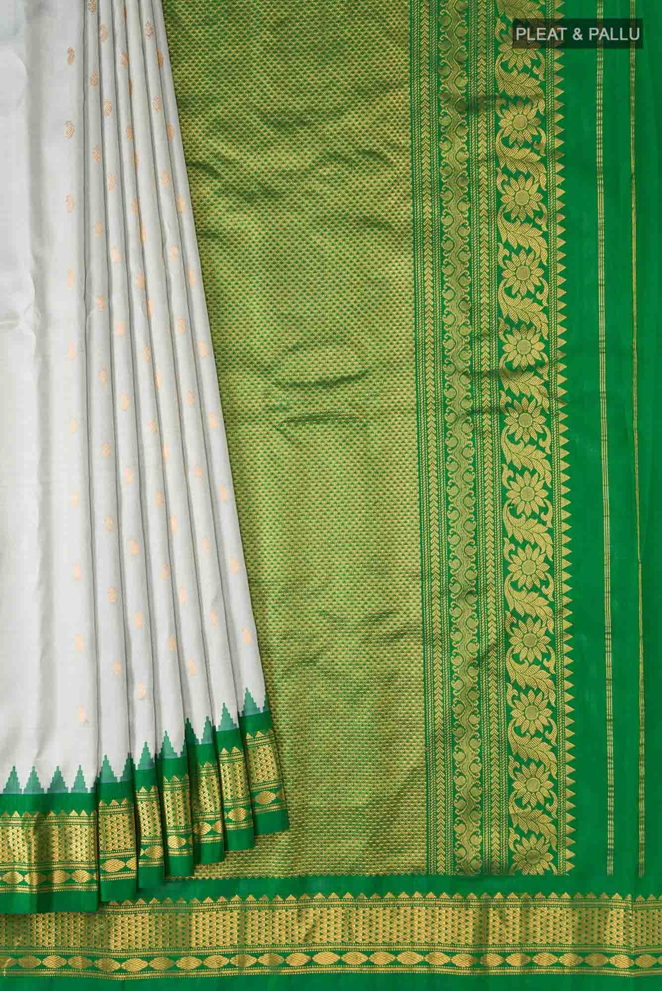 Grey Gadwal Silk Saree