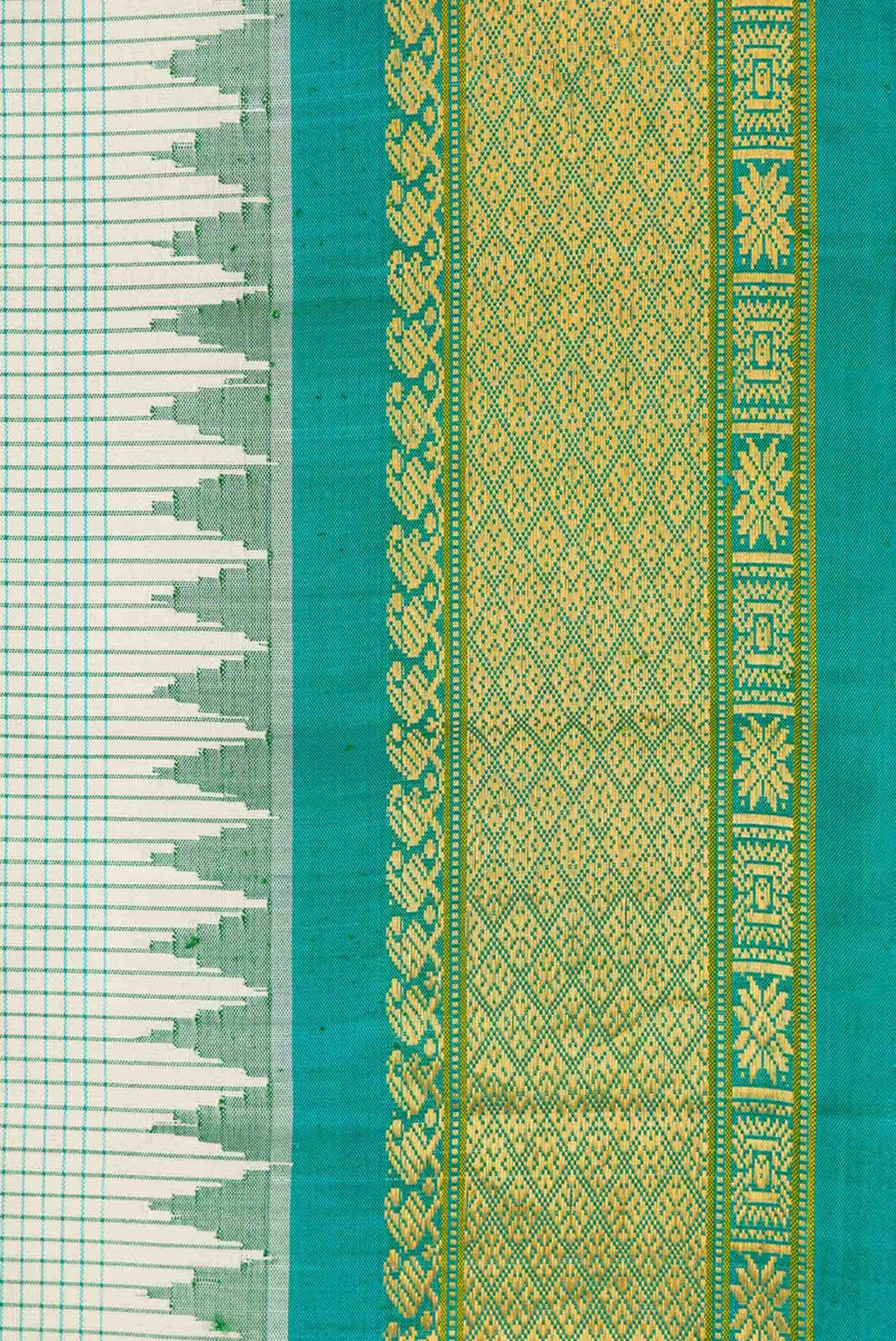 Off White Gadwal Silk Saree