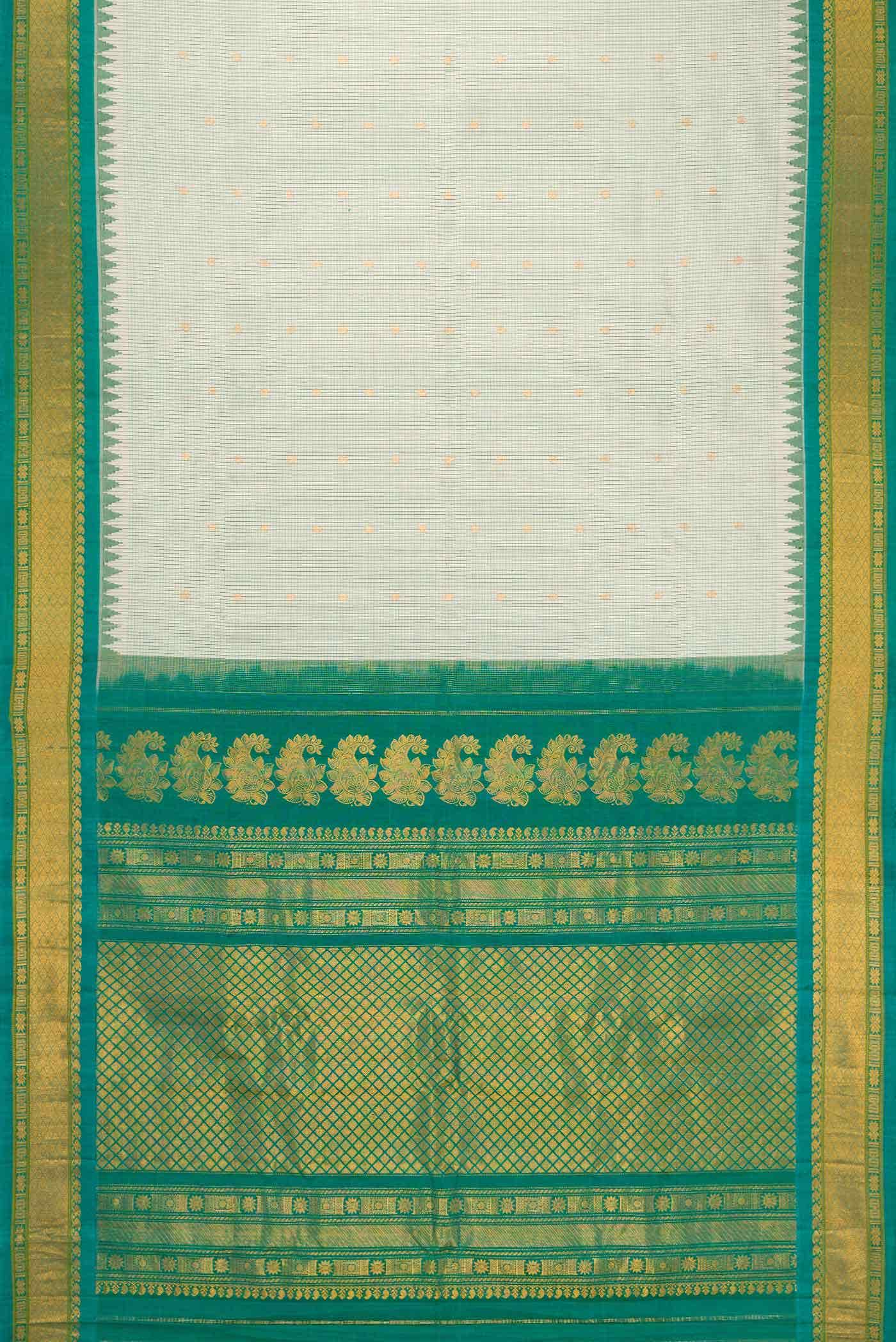 Off White Gadwal Silk Saree