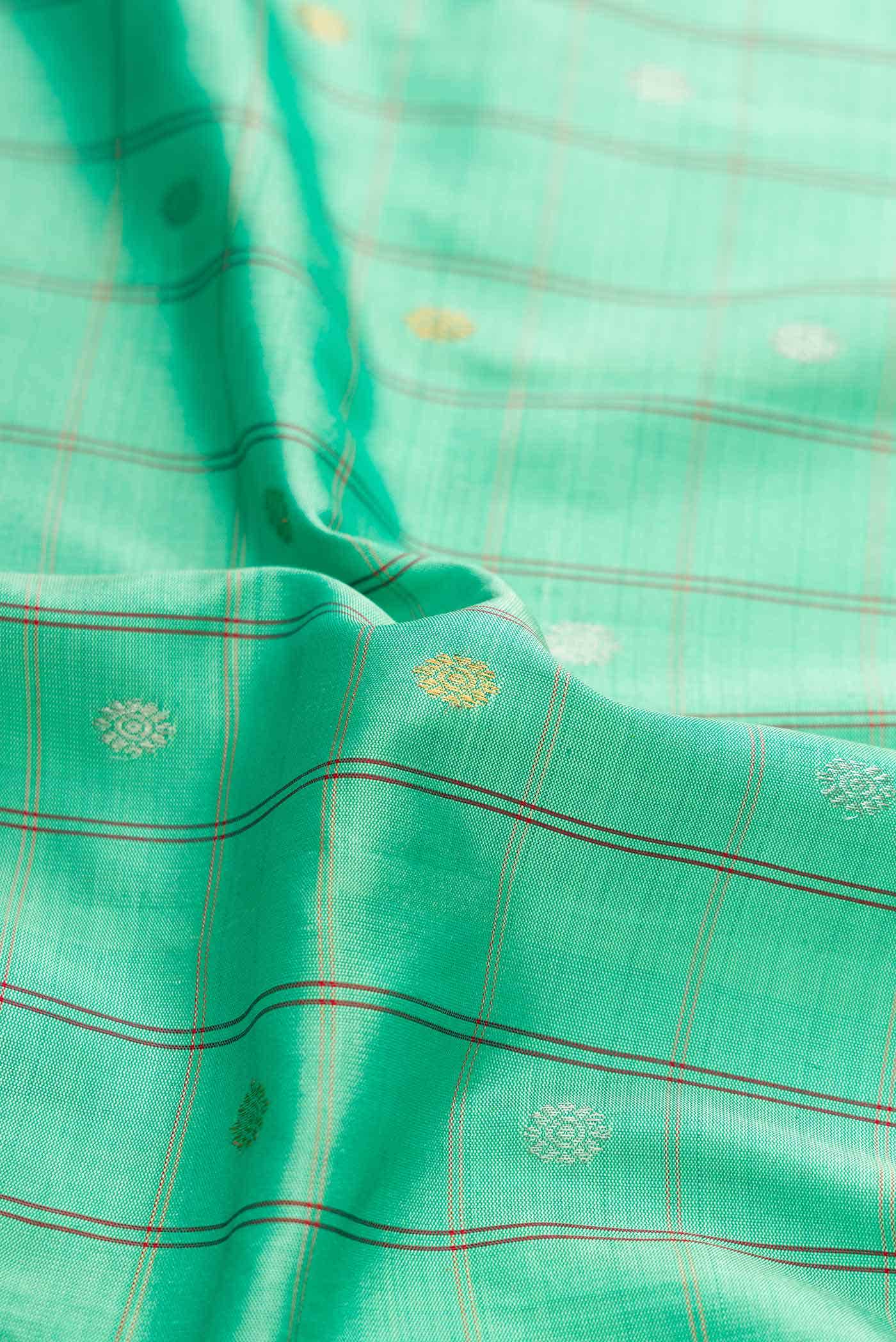Sea Green Dual Tone Gadwal Silk Saree