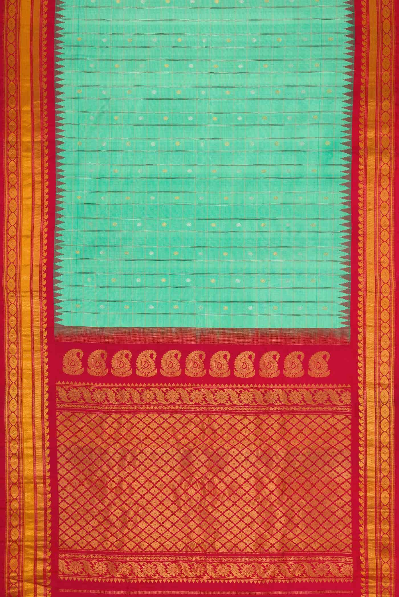 Sea Green Dual Tone Gadwal Silk Saree