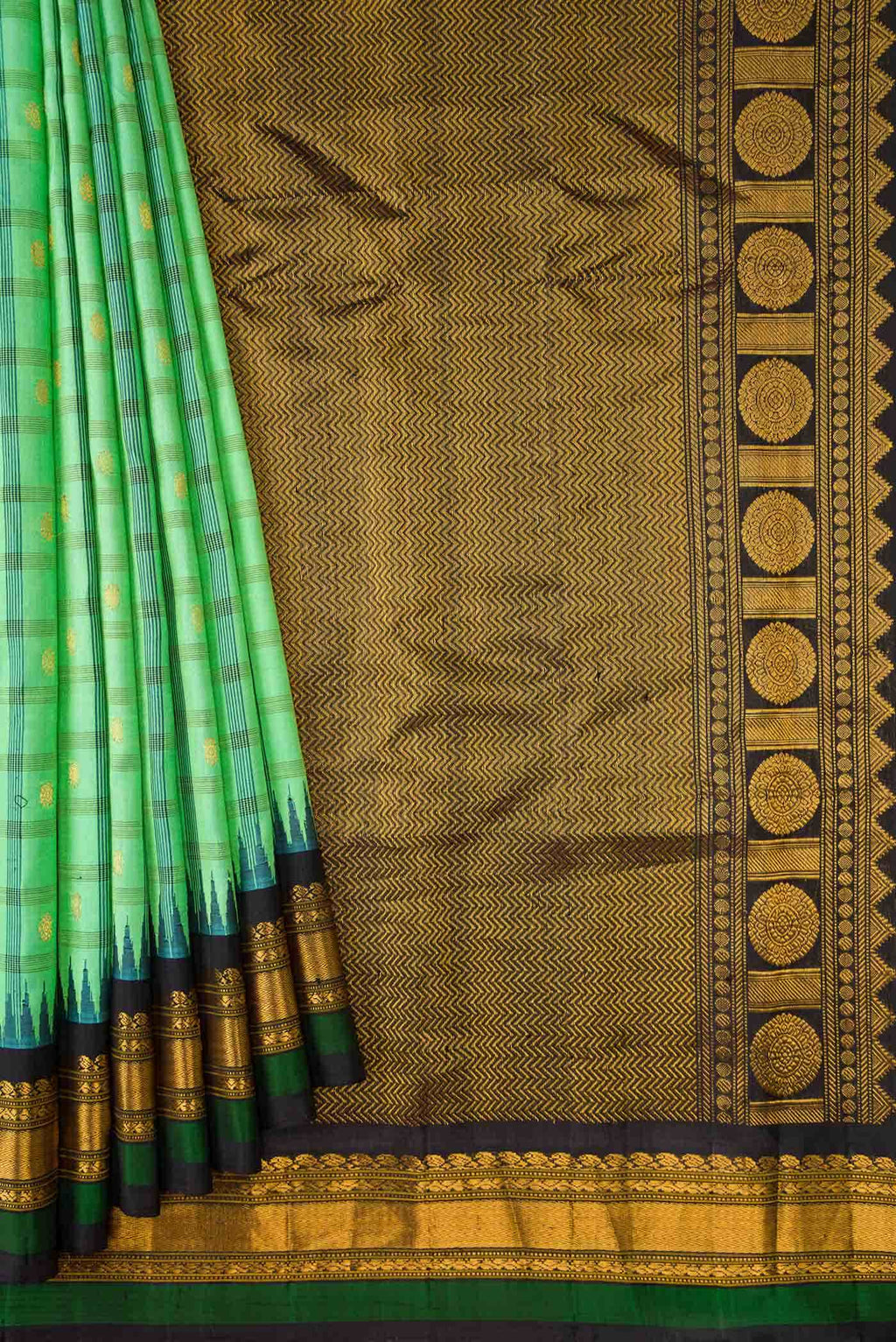 Light Green Gadwal Silk Saree