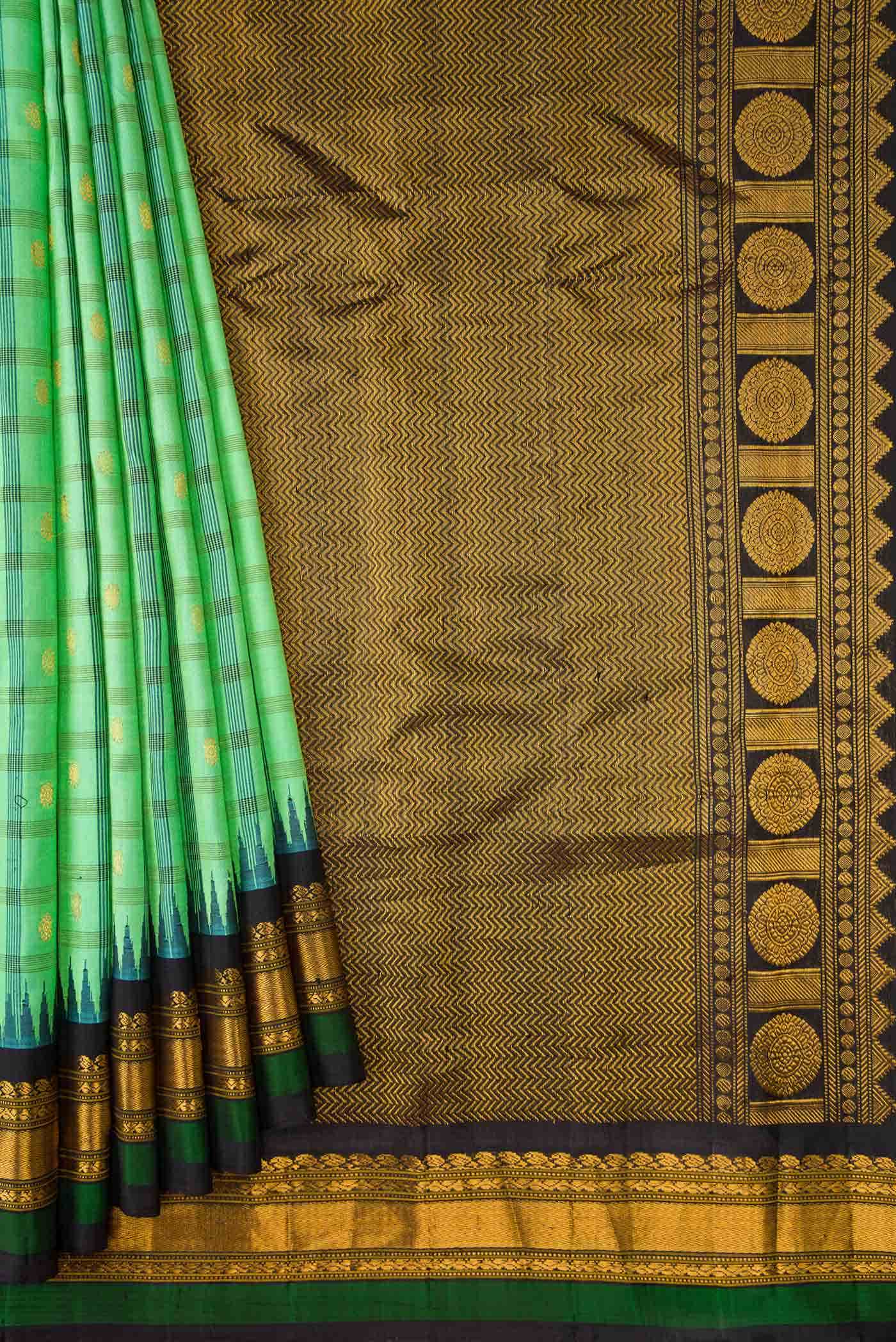 Light Green Gadwal Silk Saree