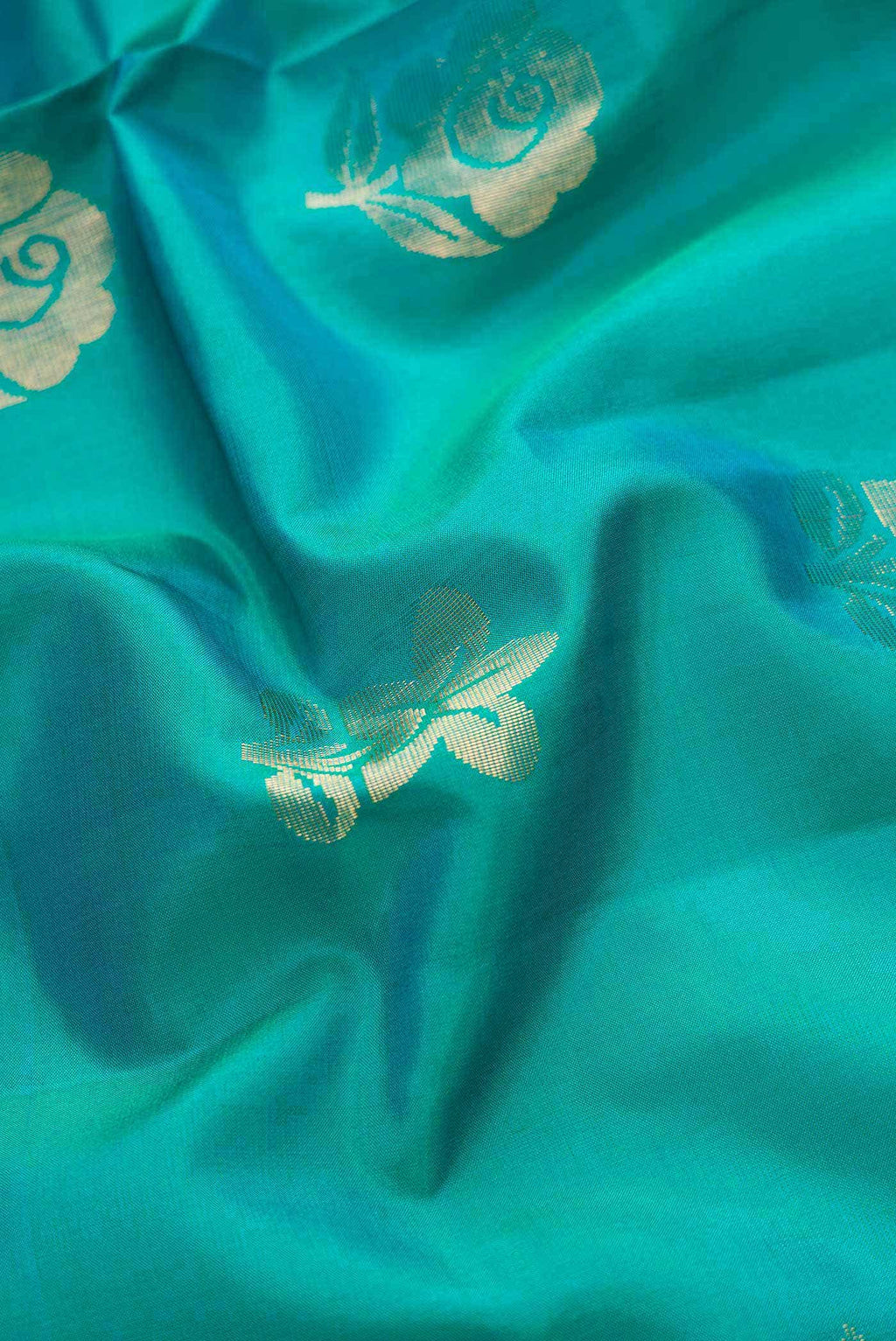 Green Dual Tone Soft Silk Saree