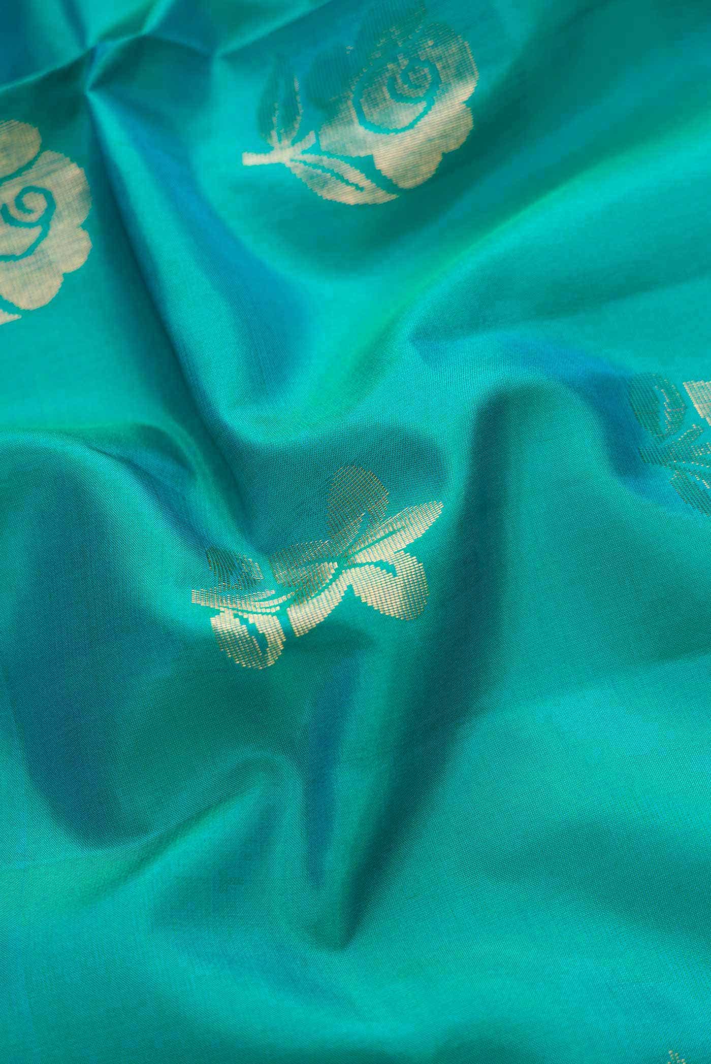 Green Dual Tone Soft Silk Saree