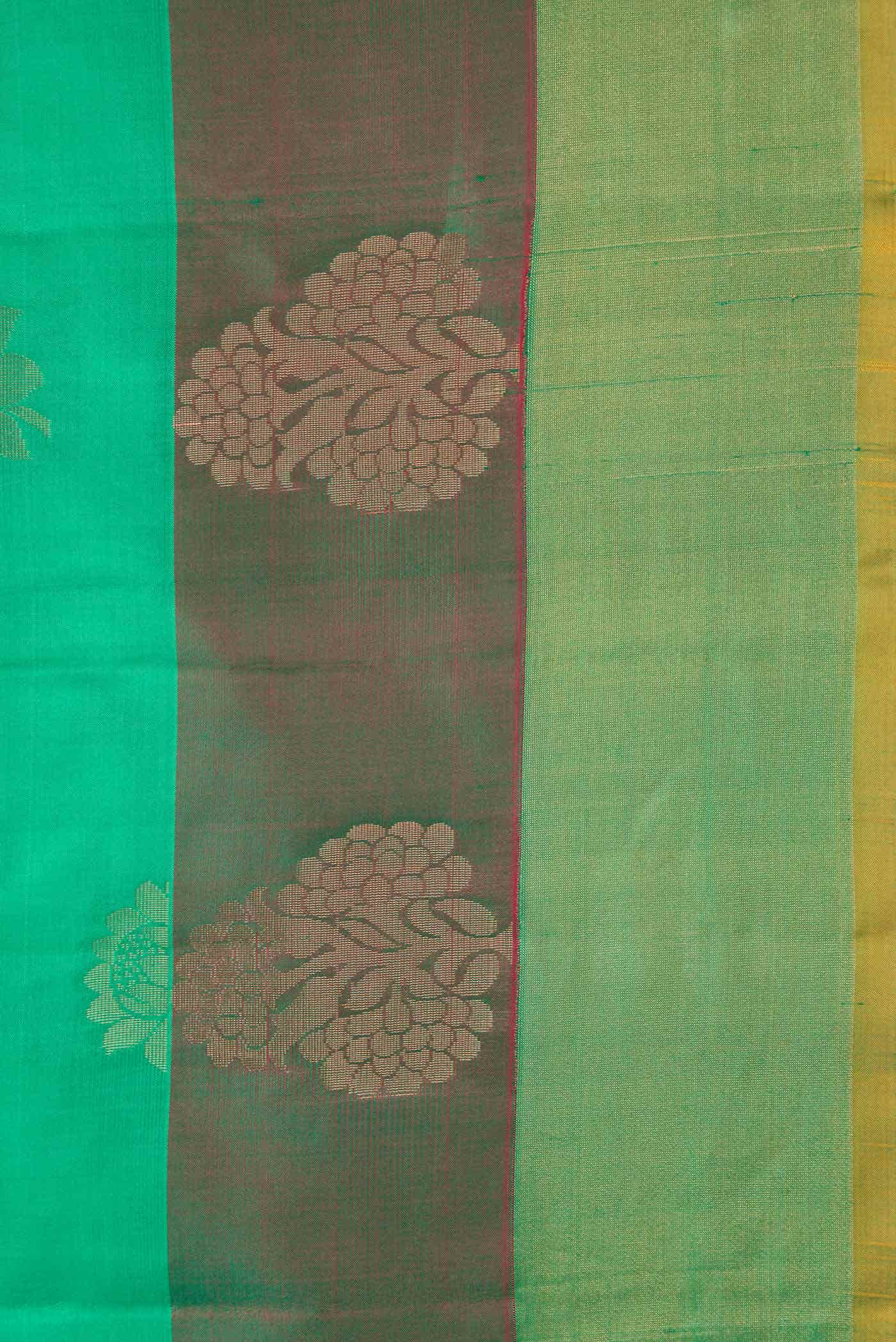 Green Dual Tone Soft Silk Saree