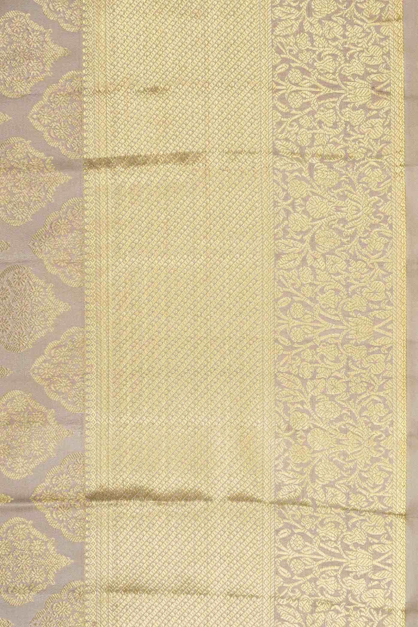 Dark Beige Dual Tone Kanchipuram Silk Saree