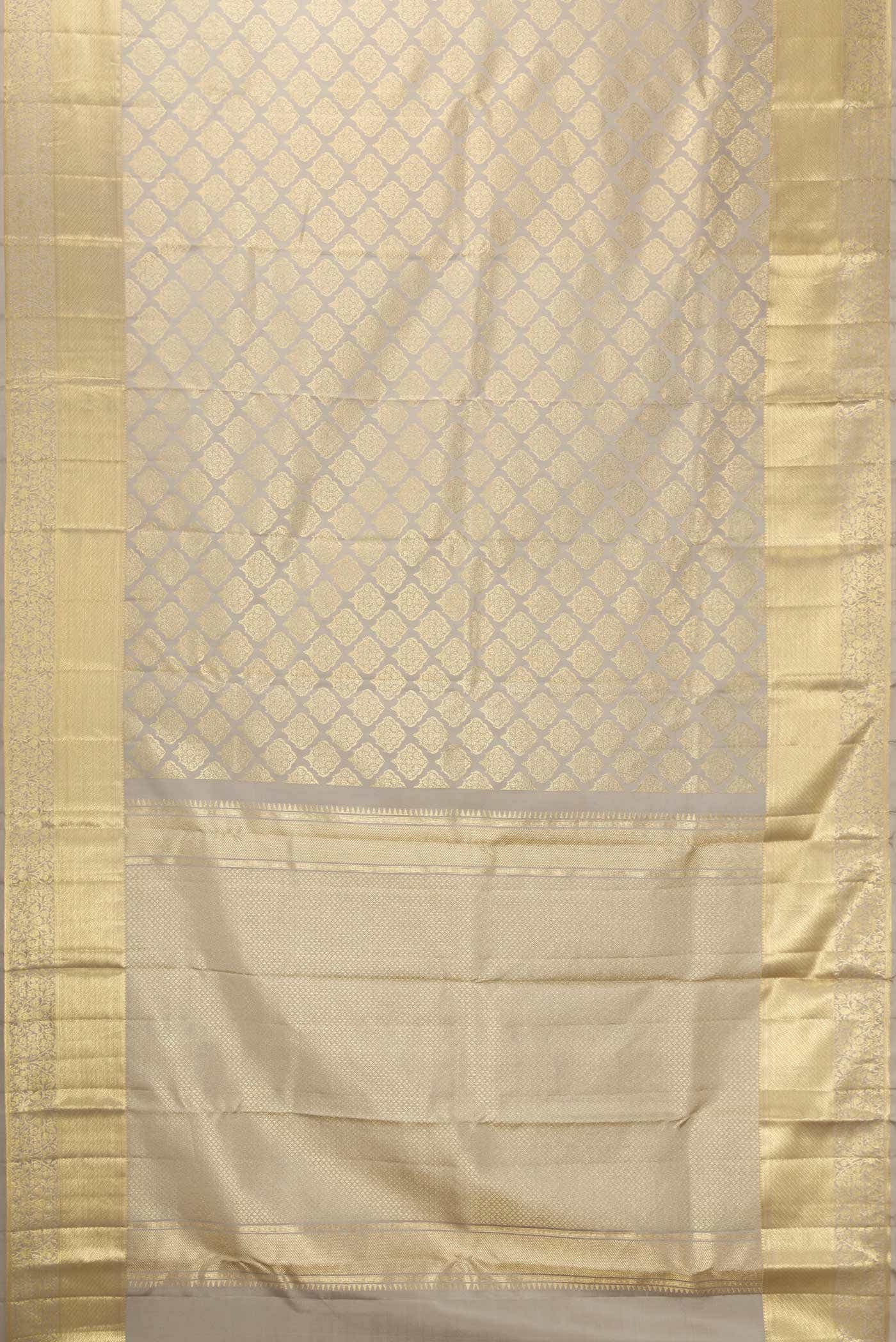 Dark Beige Dual Tone Kanchipuram Silk Saree