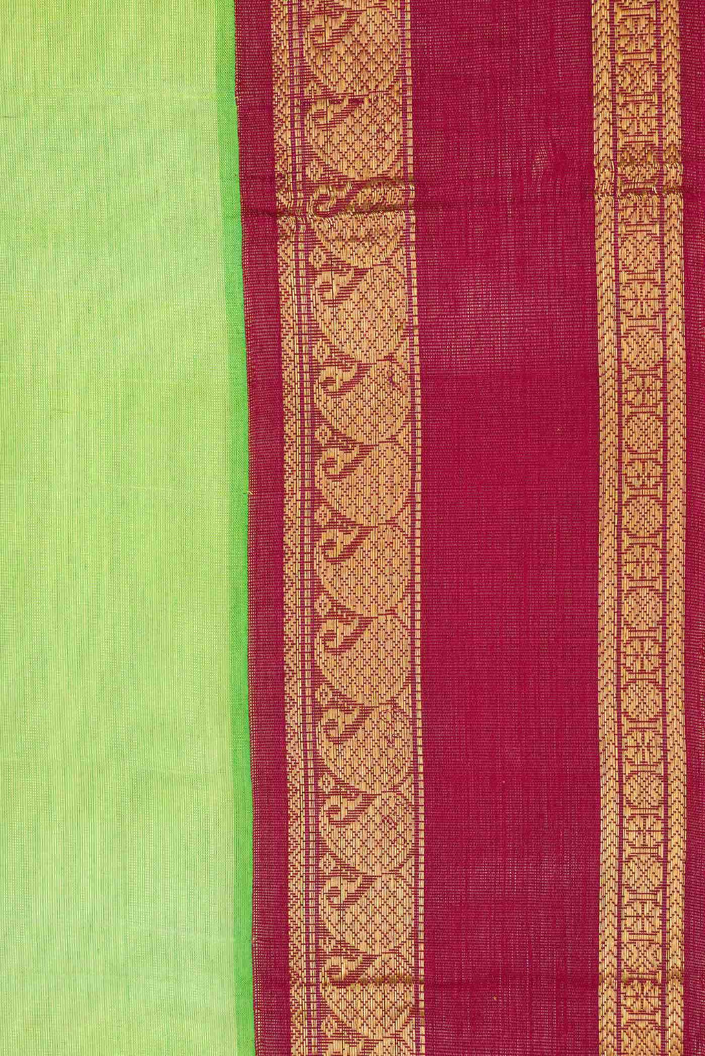 Parrot Green Dual Tone Silk Cotton Saree