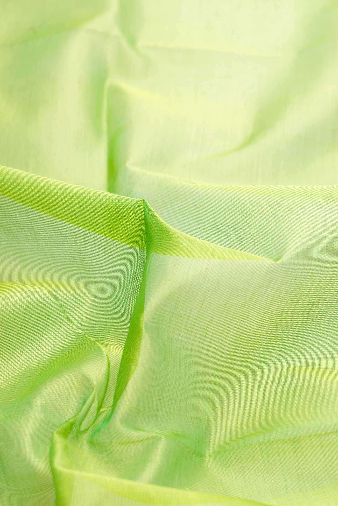 Parrot Green Dual Tone Silk Cotton Saree