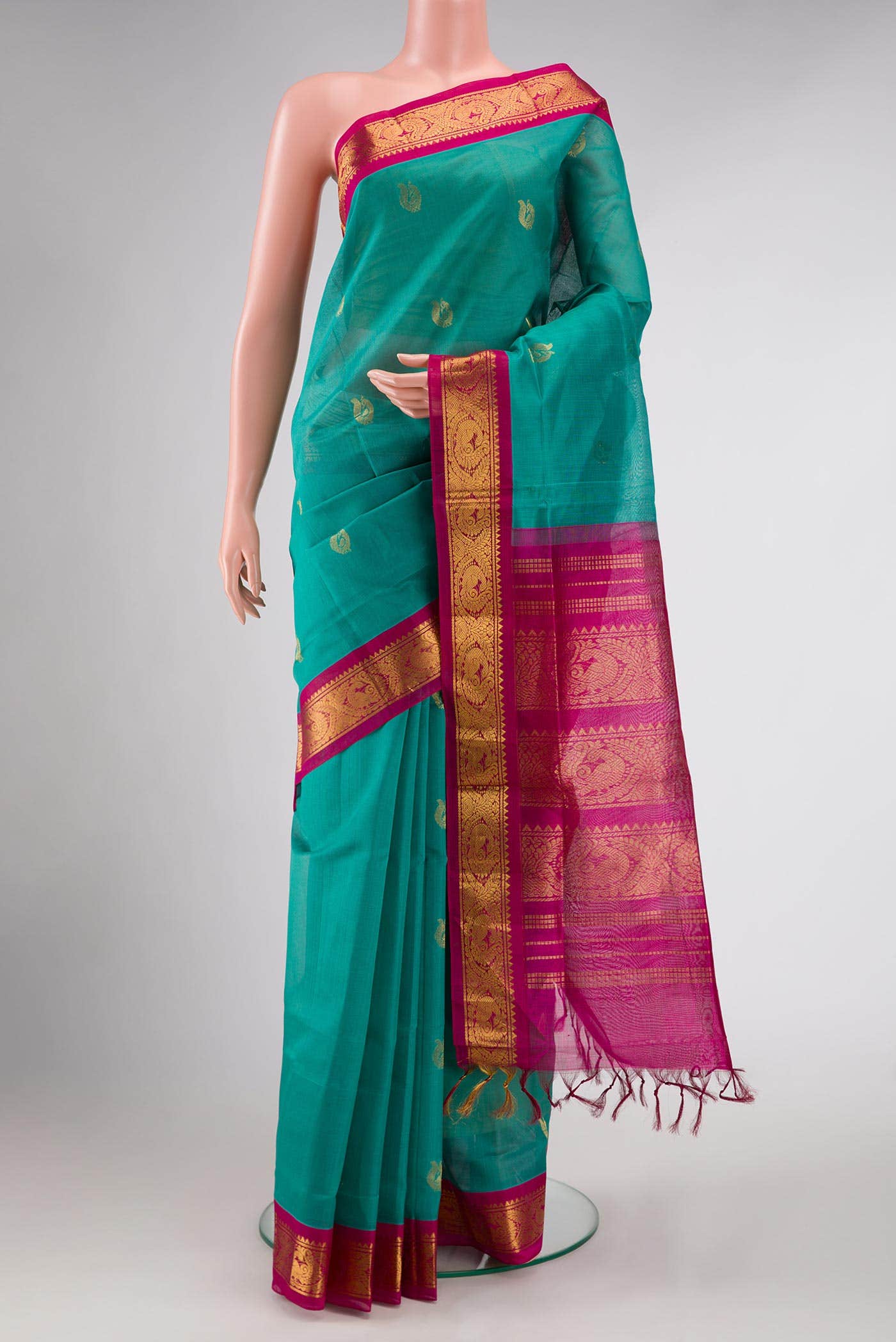 Green Dual Tone Silk Cotton Saree