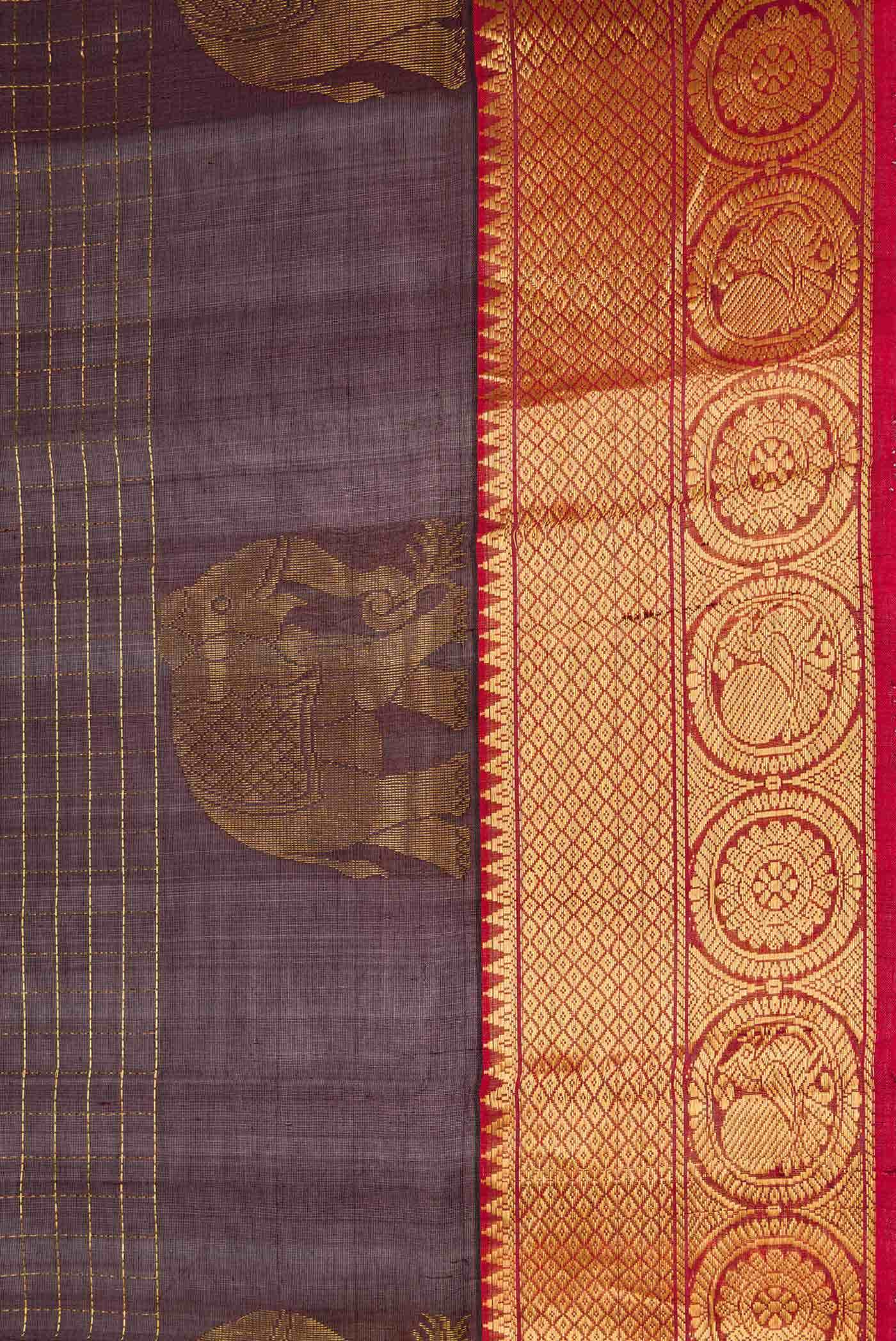Coffee Brown Dual Tone Silk Cotton Saree